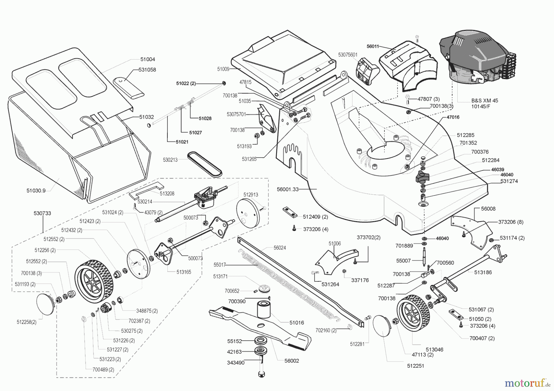 AL-KO Gartentechnik Benzinrasenmäher Euromat 564 S vor 10/1998 Seite 1