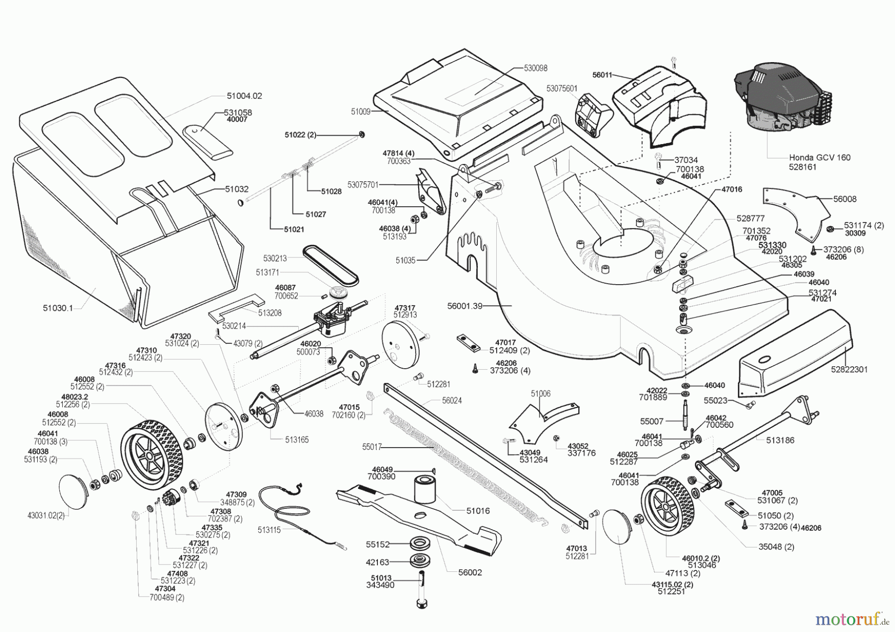 Euro Line Gartentechnik Benzinrasenmäher 5600 HR3 00/0 - 10/1998 Seite 1