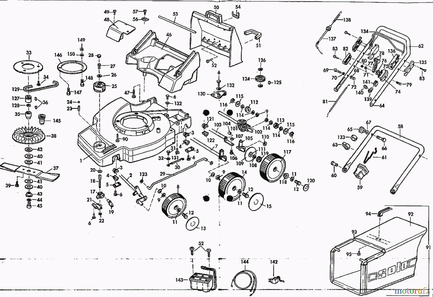  Solo by AL-KO Gartentechnik Benzinrasenmäher 550 R / RS / HR / RO / HRM ET 061993 Druck 9 550 700 06/1993 [SN: ET 061993 Druck 9 550 700] - 05/1994 [SN: ET 051994 Druck 9 550 701] Seite 1