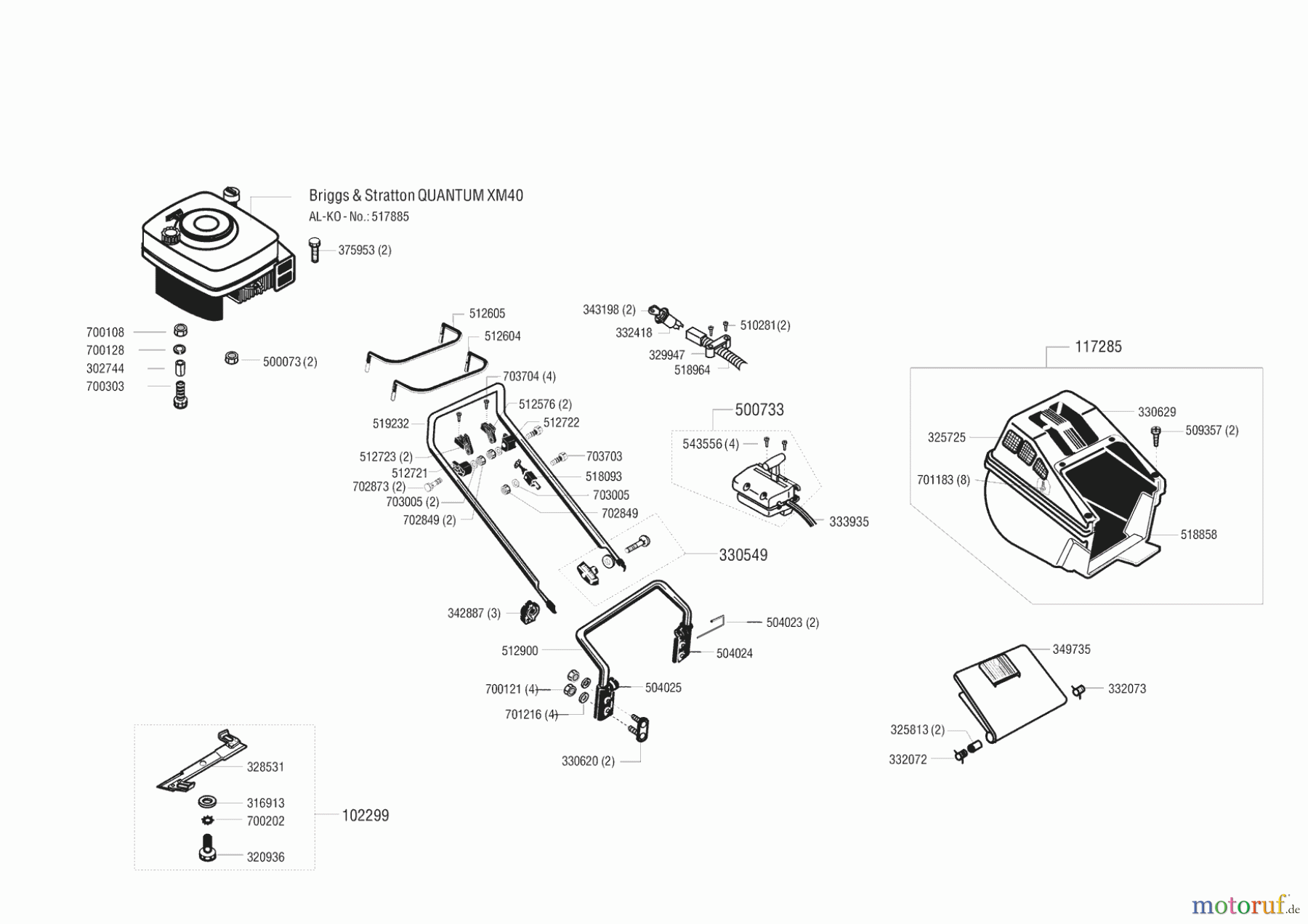  AL-KO Gartentechnik Benzinrasenmäher Turbo Silent HRE 06/1995 - 04/1996 Seite 3