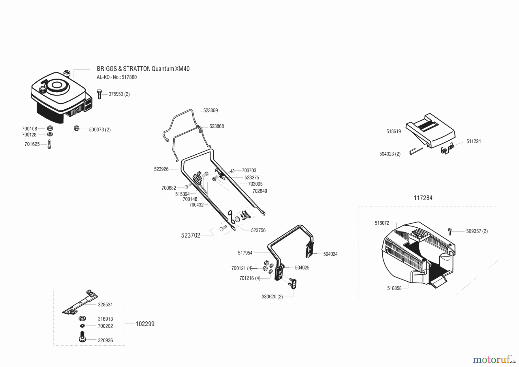 AL-KO Gartentechnik Benzinrasenmäher Rasaero 48 BRX Seite 1