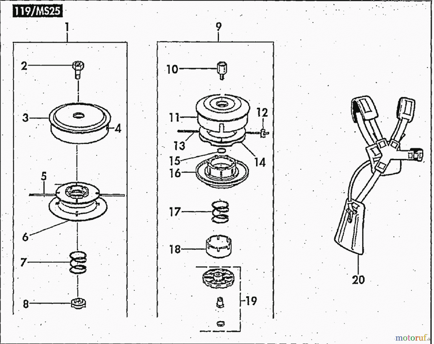  Solo by AL-KO Gartentechnik Motorsensen 118 ET 041996 Druck 9 118 700 04/1996 [SN: ET 041996 Druck 9 118 700] - 06/1998 [SN: ET 061998 Druck 9 118 701] Seite 9