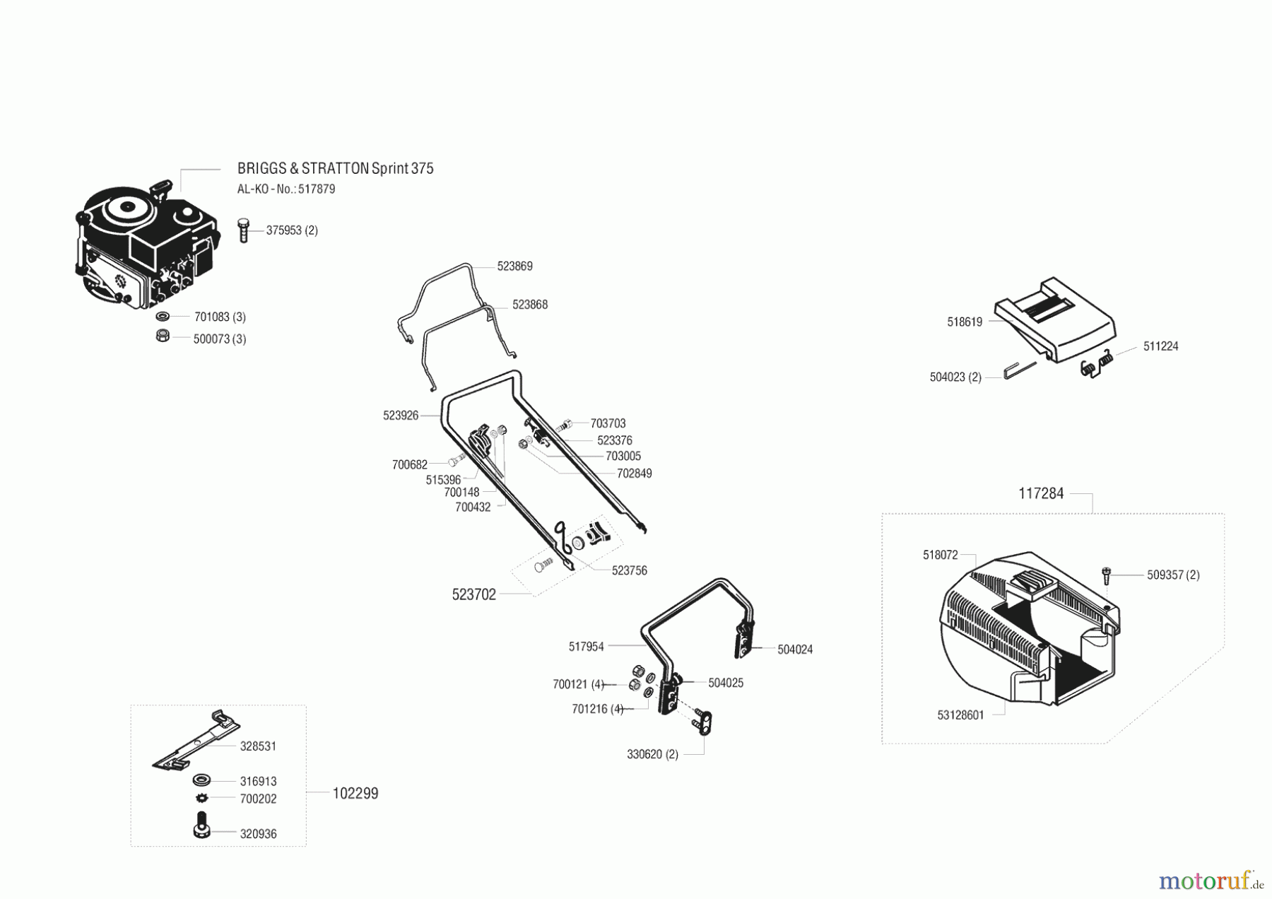AL-KO Gartentechnik Benzinrasenmäher Rasaero 48 BR Seite 1