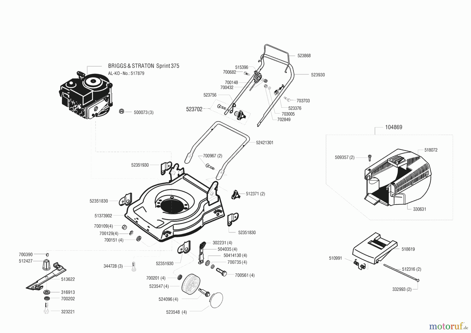  Top Garden Gartentechnik Benzinrasenmäher 4800 B Seite 1
