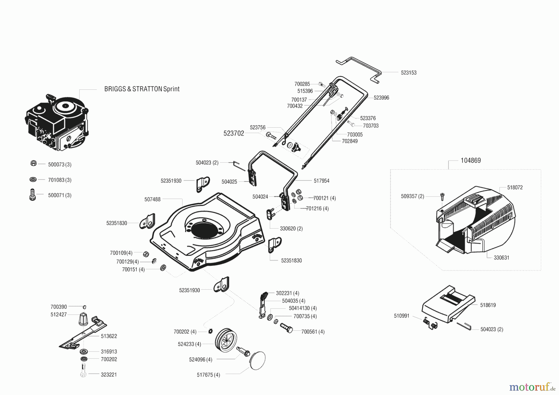 Gardol Gartentechnik Benzinrasenmäher 480 B Seite 1