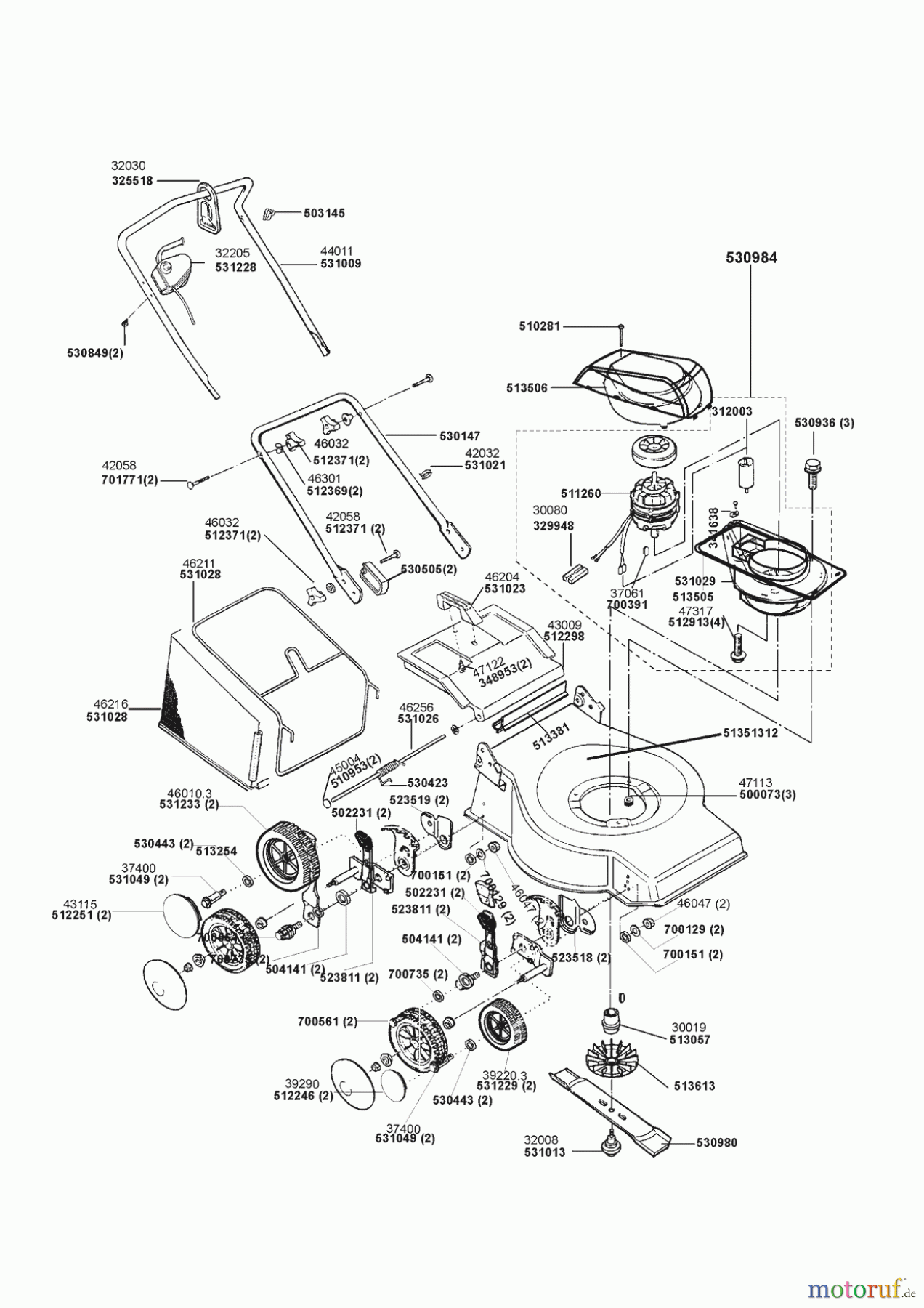 Orion Gartentechnik Elektrorasenmäher 440 E 03/1997 Seite 1