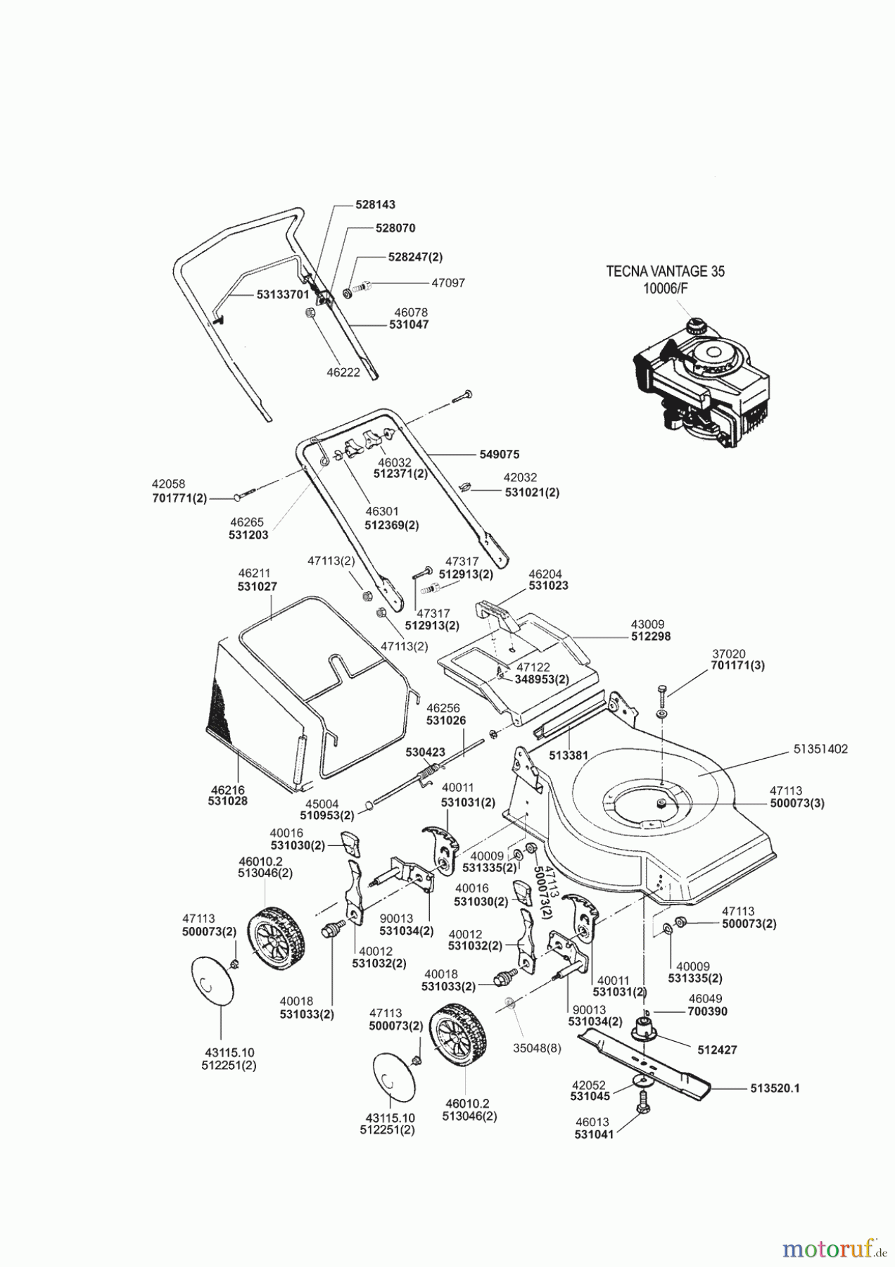 AL-KO Gartentechnik Benzinrasenmäher Argos 464 A Seite 1