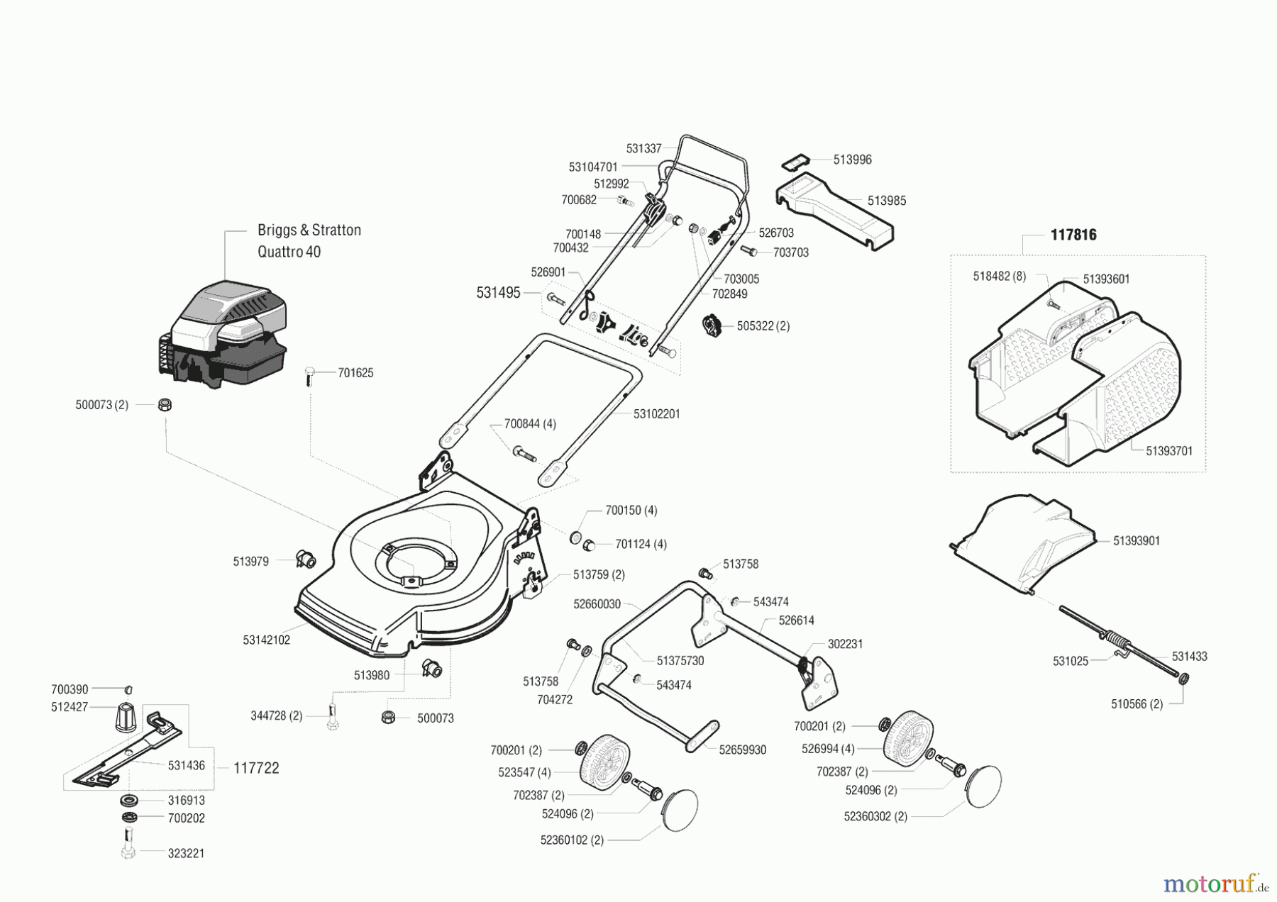 AL-KO Gartentechnik Benzinrasenmäher Comfort Plus 4700 B Seite 1