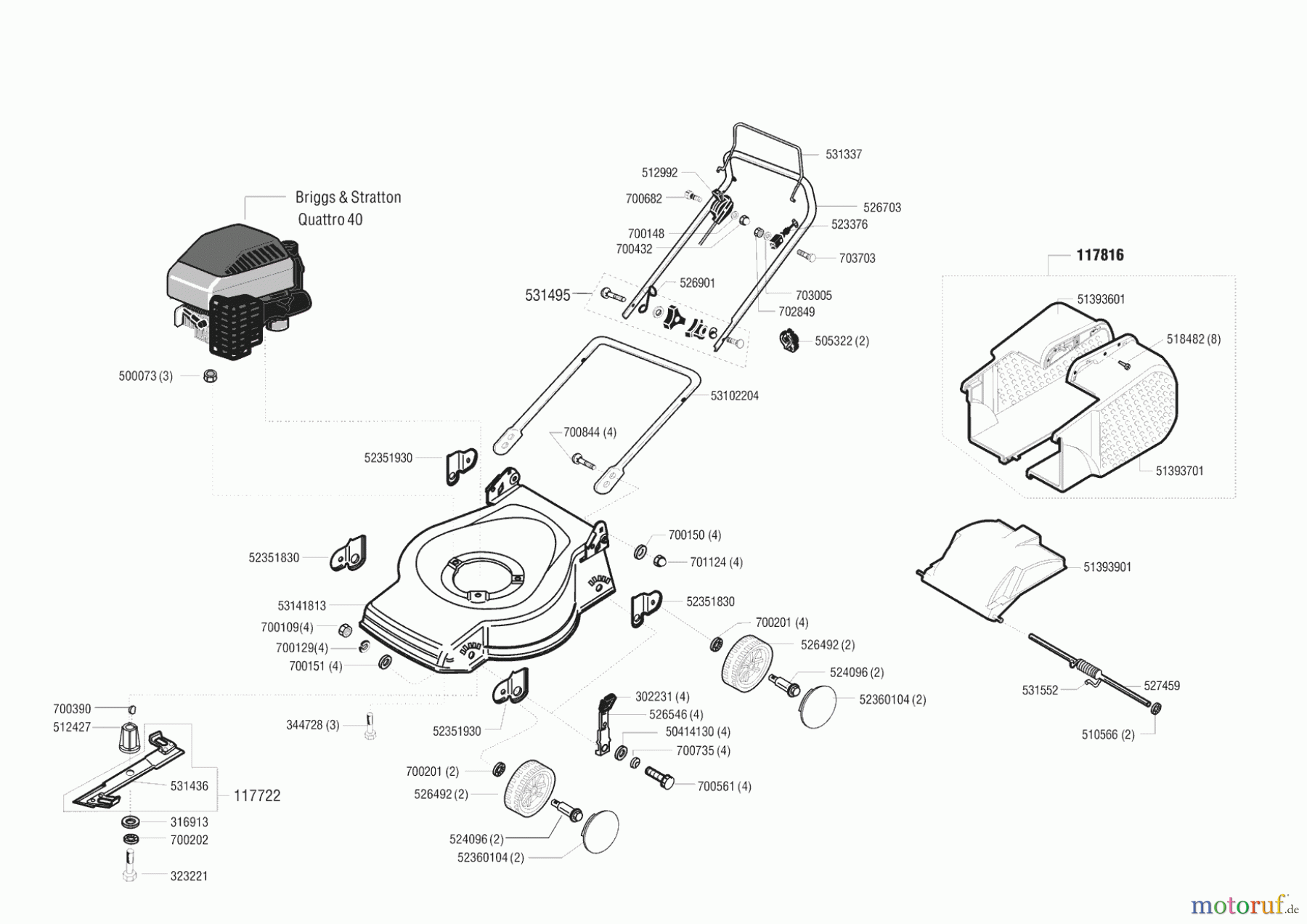 Gardol Gartentechnik Benzinrasenmäher 4740 B Seite 1
