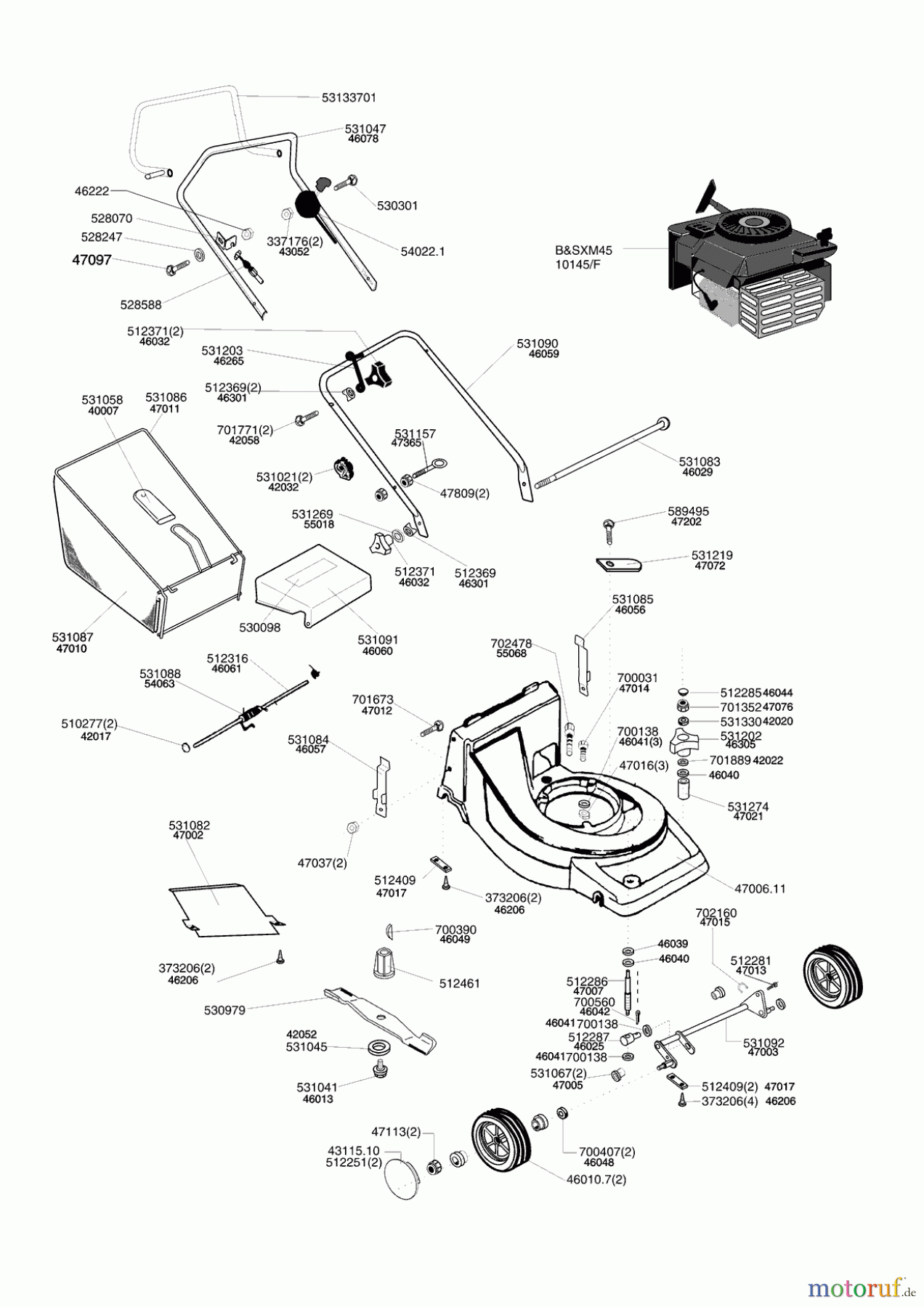 Secura Gartentechnik Benzinrasenmäher A 5047 BA Seite 1