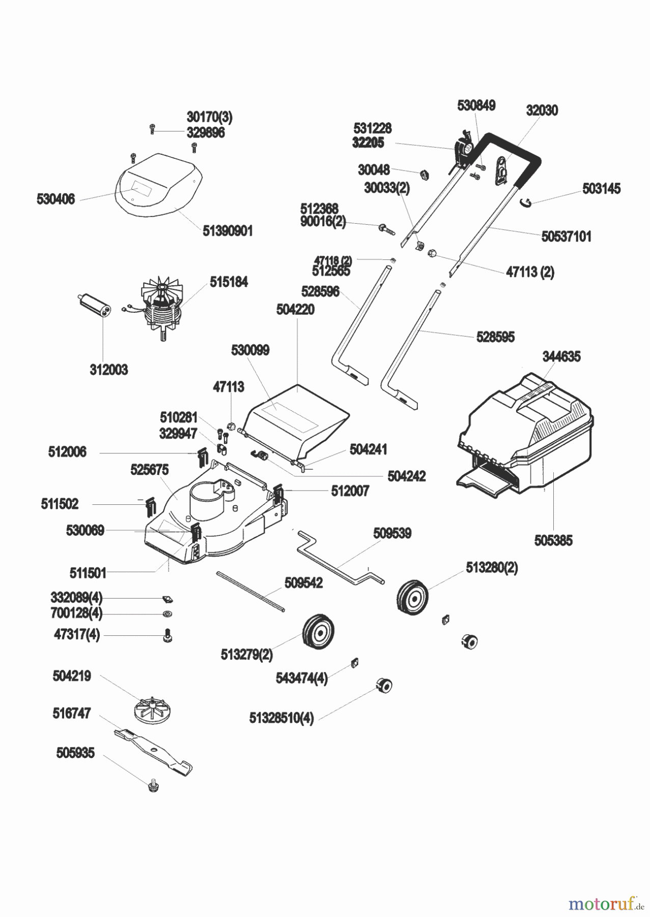 AL-KO Gartentechnik Elektrorasenmäher 310 E 03/1998 Seite 1