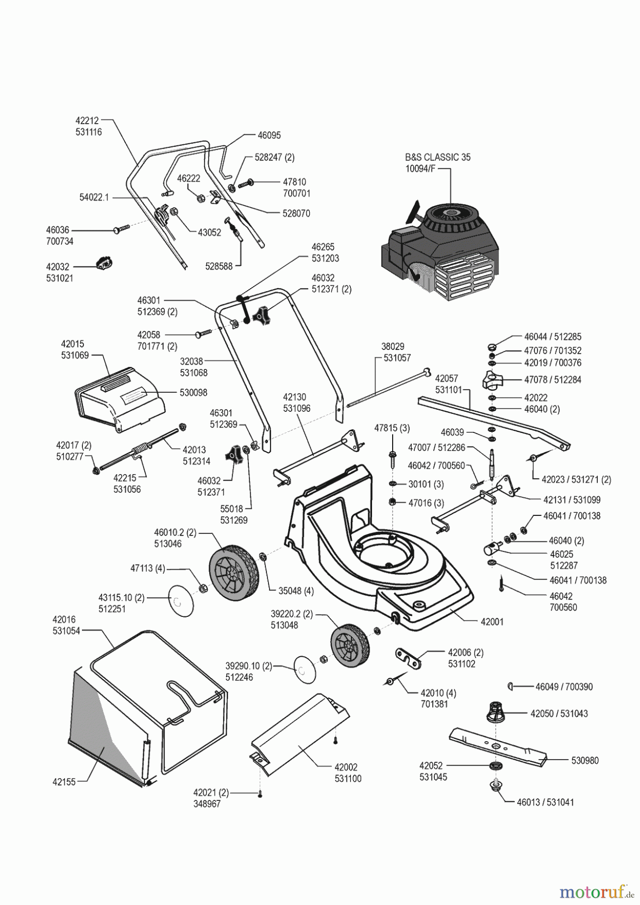 AL-KO Gartentechnik Benzinrasenmäher Arc. GTC 4000 BS 04/1998 - 04/1999 Seite 1