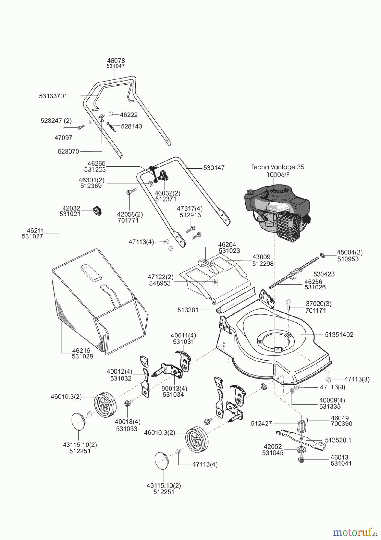 AL-KO Gartentechnik Benzinrasenmäher Topcraft 464 A Seite 1