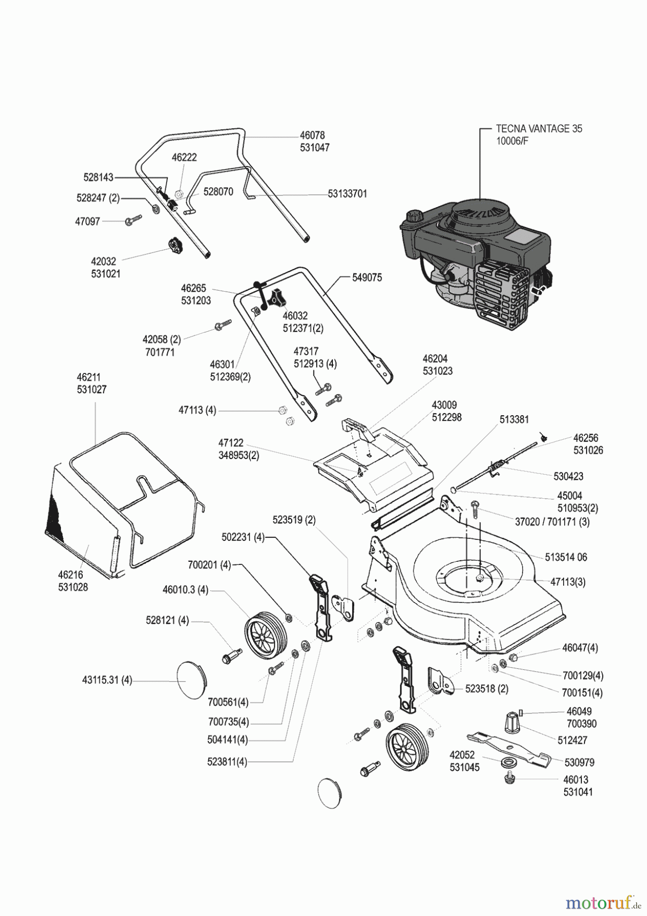 AL-KO Gartentechnik Benzinrasenmäher Gardenia RSS 4840 GB Seite 1