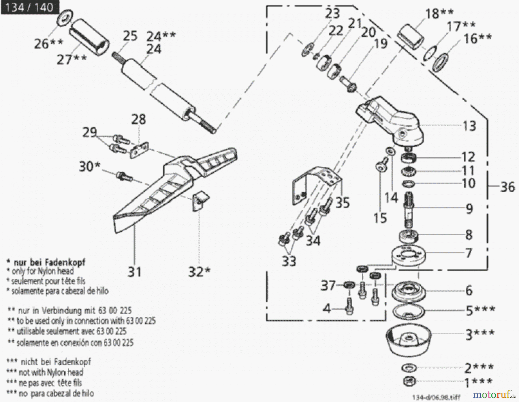  Solo by AL-KO Gartentechnik Motorsensen 137 ET 071998 Druck 9 134 702 07/1998 [SN: ET 071998 Druck 9 134 702] Seite 4