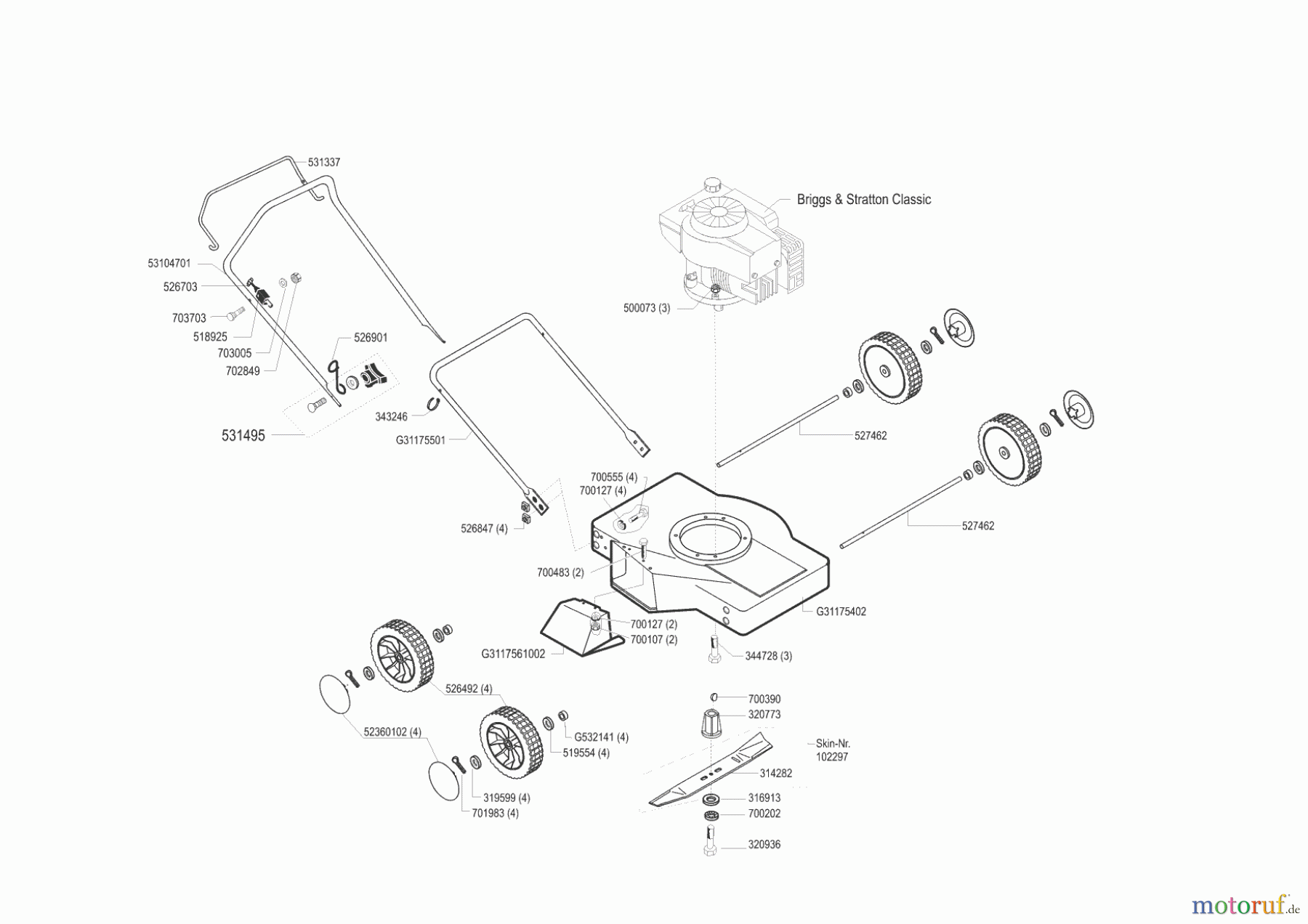 AL-KO Gartentechnik Benzinrasenmäher 46 BS 3-E 11/1998 - 01/2002 Seite 1