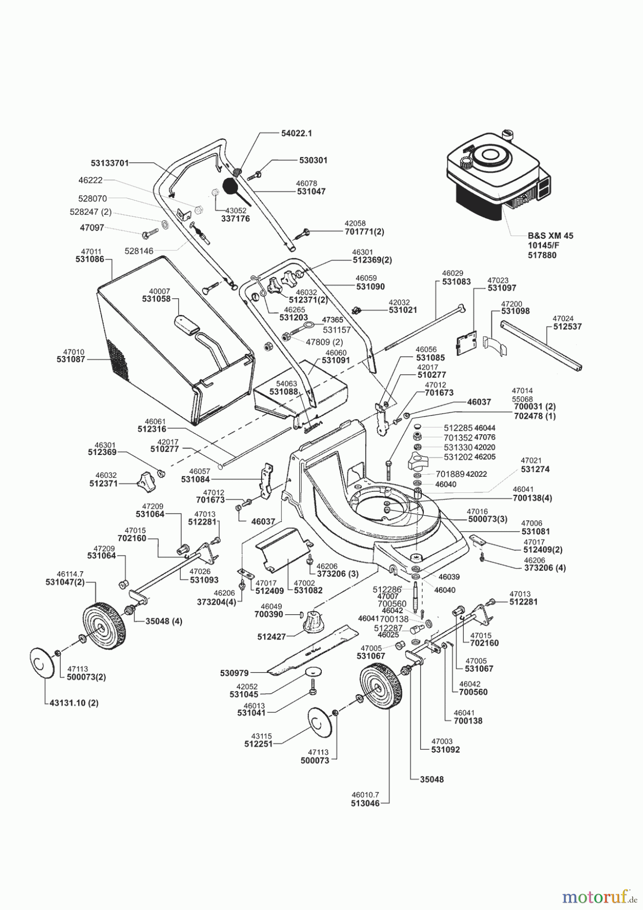Orion Gartentechnik Benzinrasenmäher Hagarin 474 A ab 11/1998 Seite 1