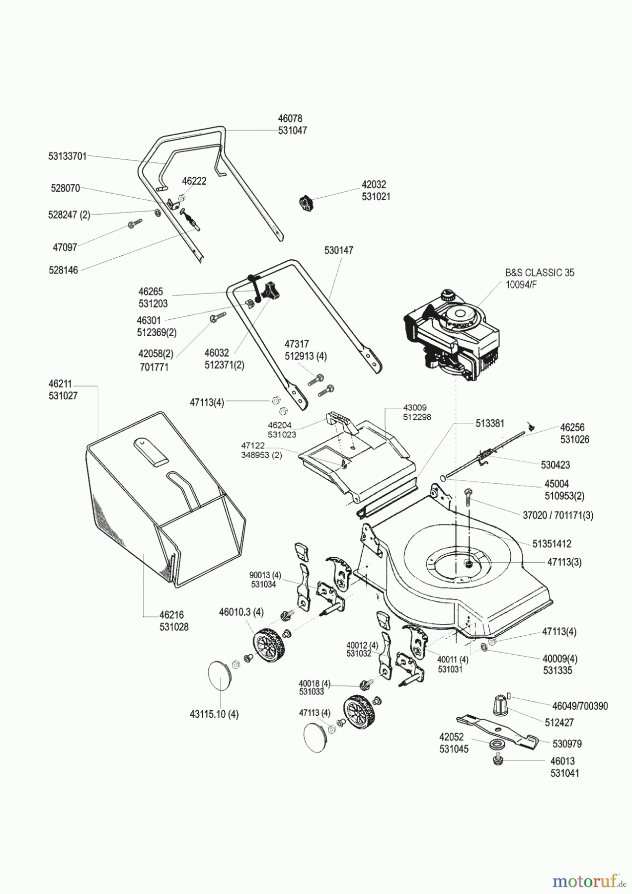 AL-KO Gartentechnik Benzinrasenmäher Lazer 464 B Seite 1