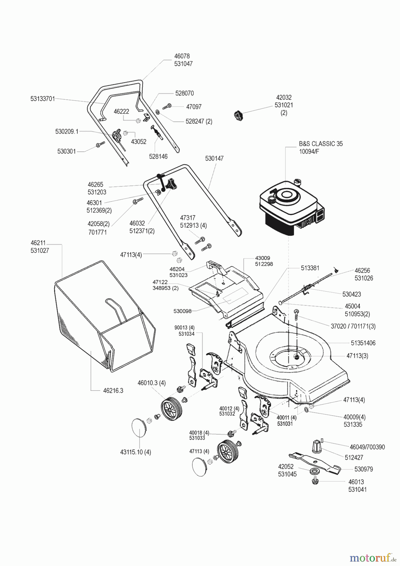AL-KO Gartentechnik Benzinrasenmäher VALGARDEN Six 460 B4 Seite 1