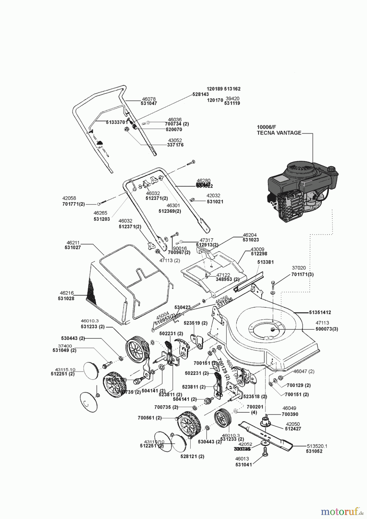 Sigma Gartentechnik Benzinrasenmäher 464 A ab 12/1998 Seite 1