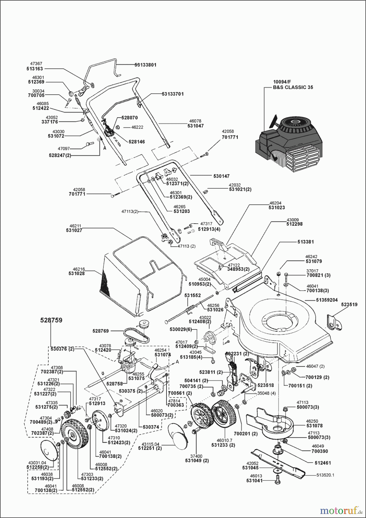 AL-KO Gartentechnik Benzinrasenmäher Economy 461 12/1998 - 03/2000 Seite 1