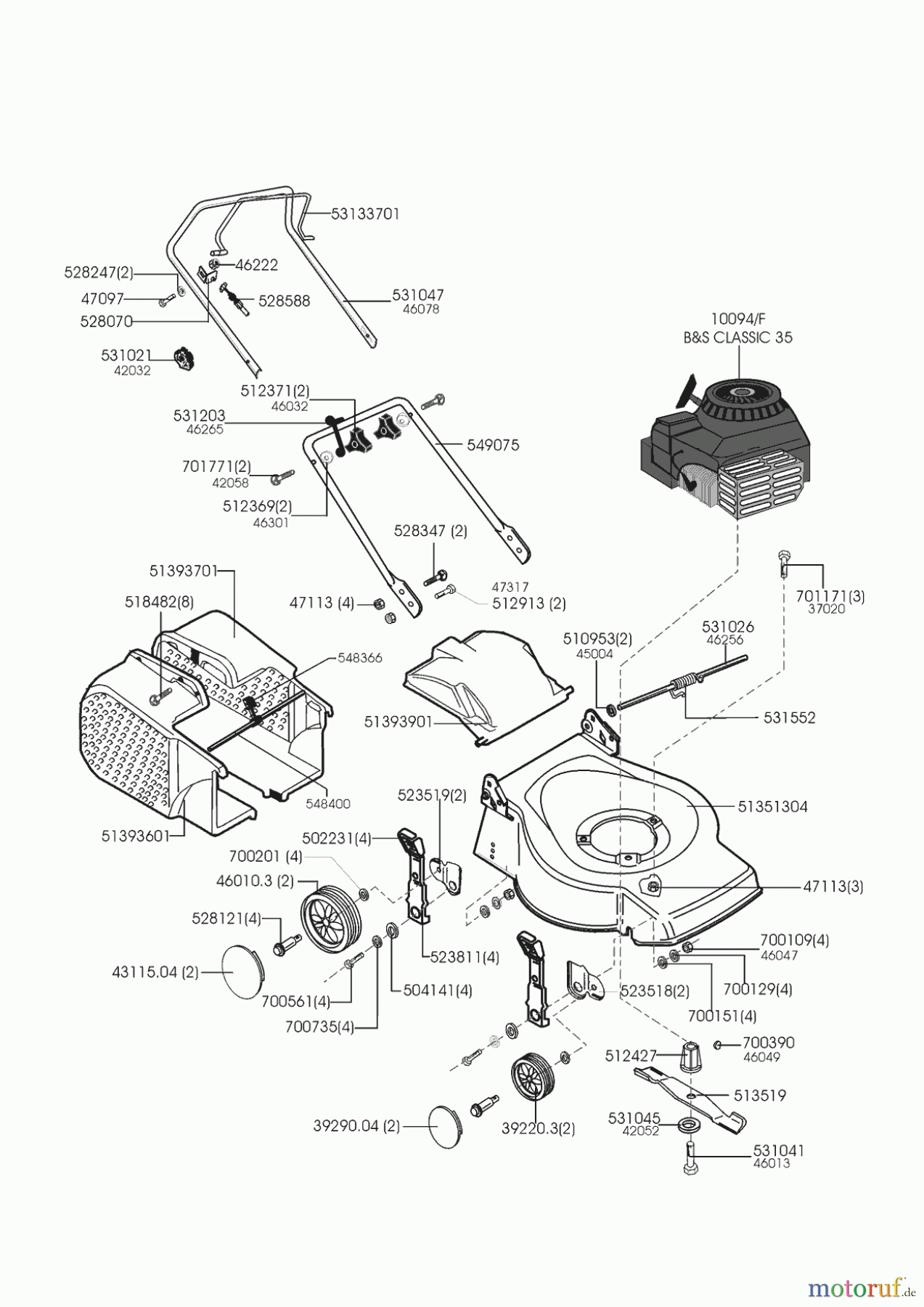 AL-KO Gartentechnik Benzinrasenmäher CLASSIC 40 B 12/1998 - 01/2000 Seite 1