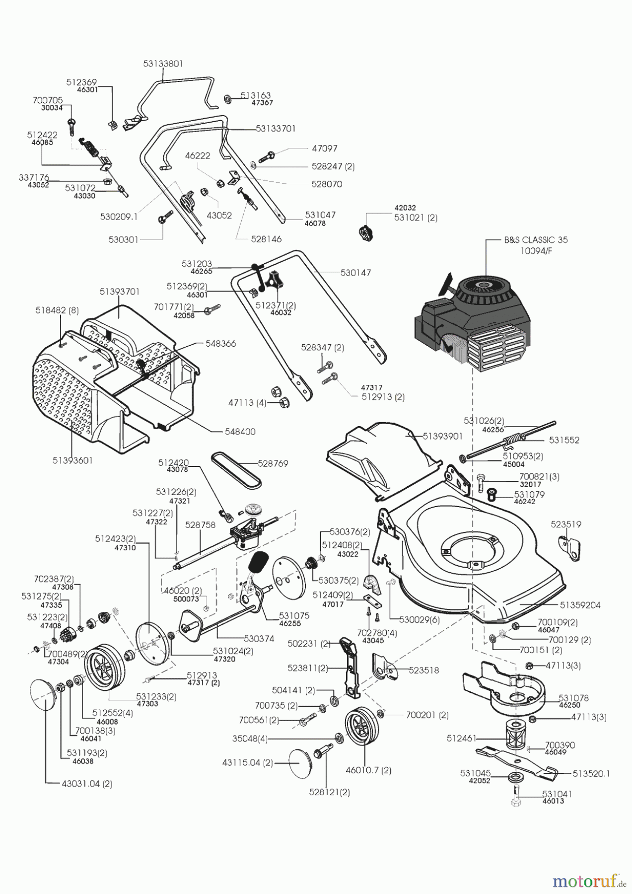 AL-KO Gartentechnik Benzinrasenmäher CLASSIC 46 BR 12/1998 - 01/2000 Seite 1