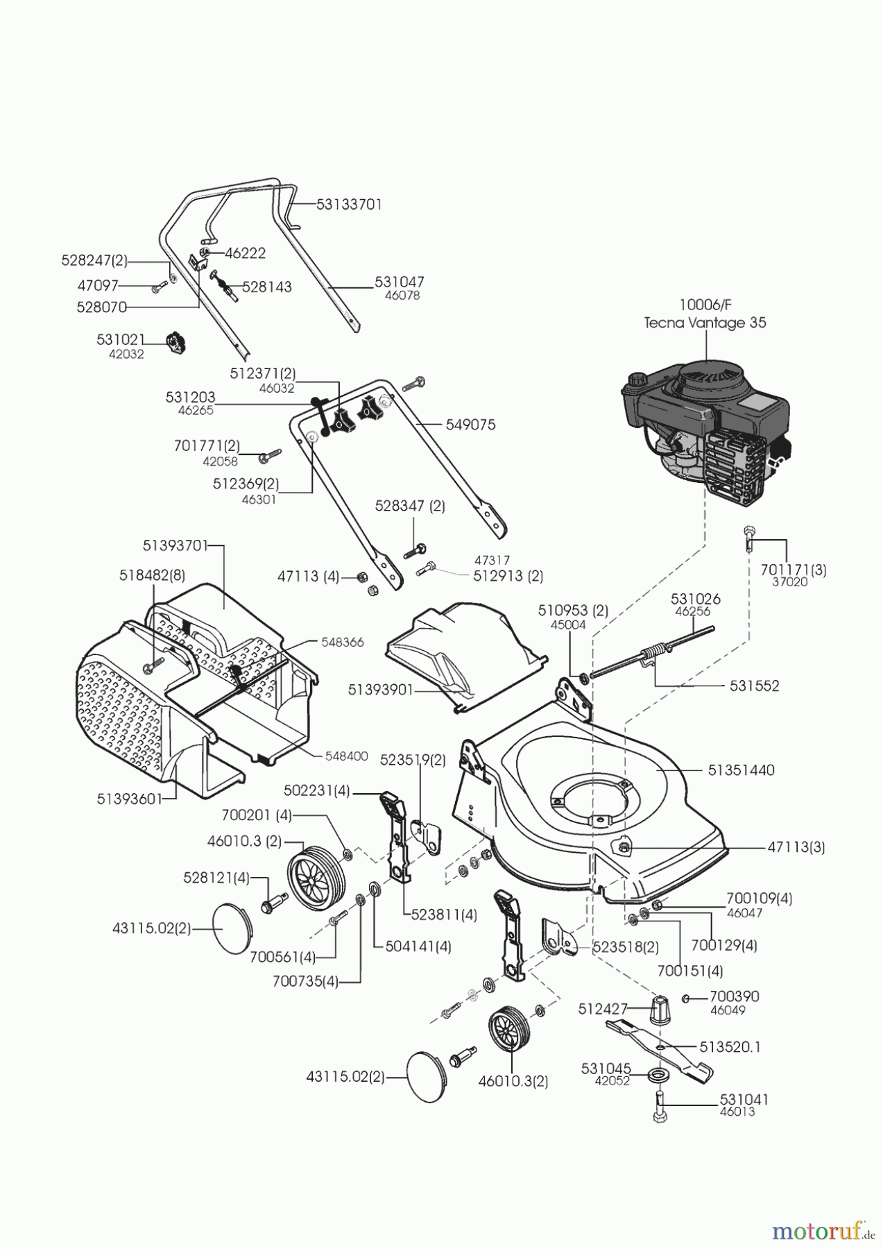  Uniropa Gartentechnik Benzinrasenmäher 46 B 12/1998 - 02/2001 Seite 1
