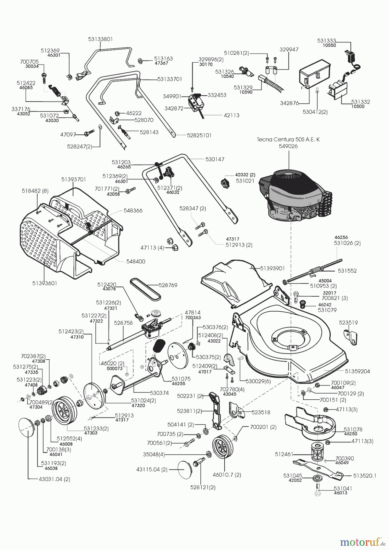  AL-KO Gartentechnik Benzinrasenmäher CLASSIC 46 BREK 12/1998 - 01/2000 Seite 1