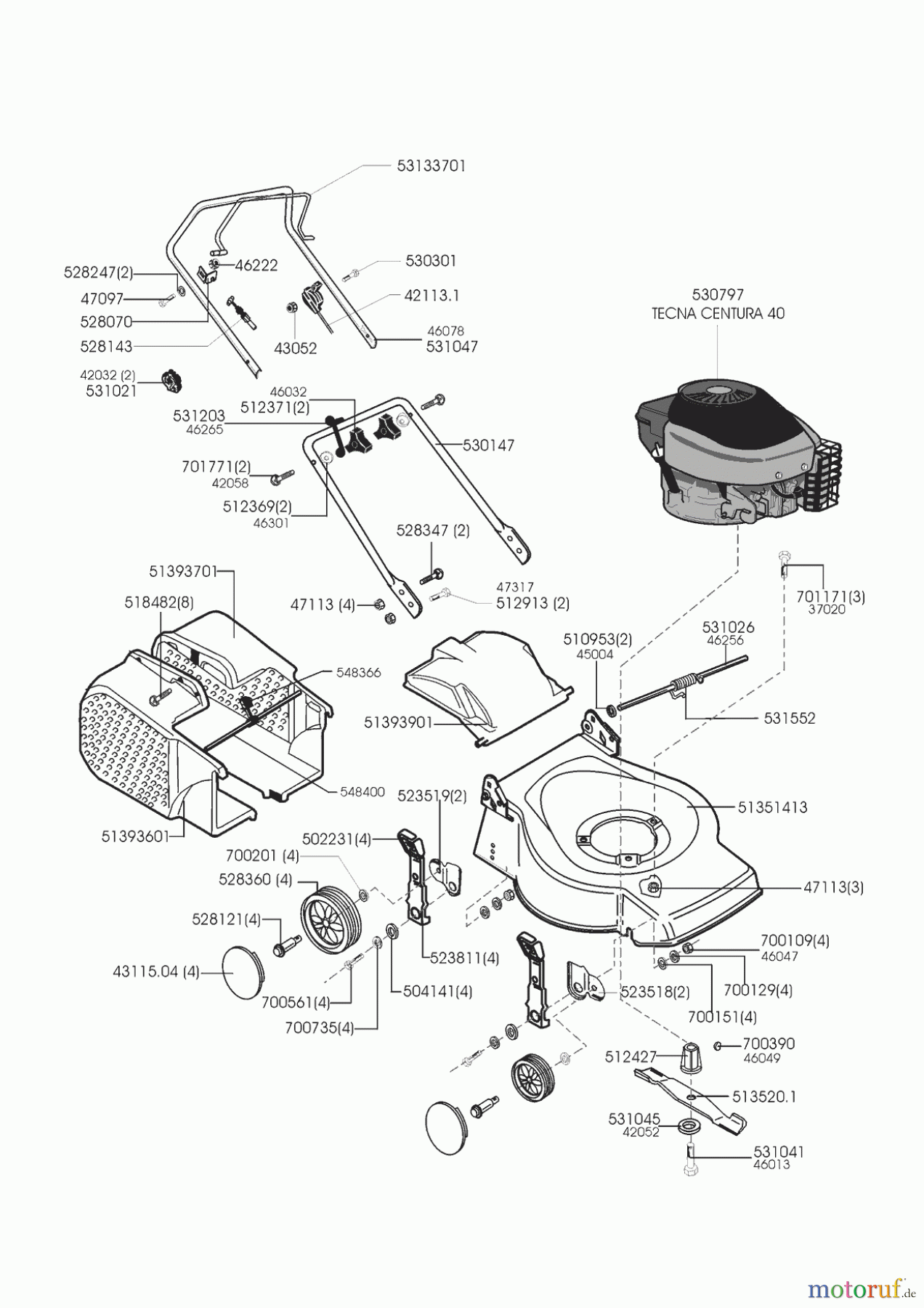 AL-KO Gartentechnik Benzinrasenmäher Tornado 4600 B Seite 1