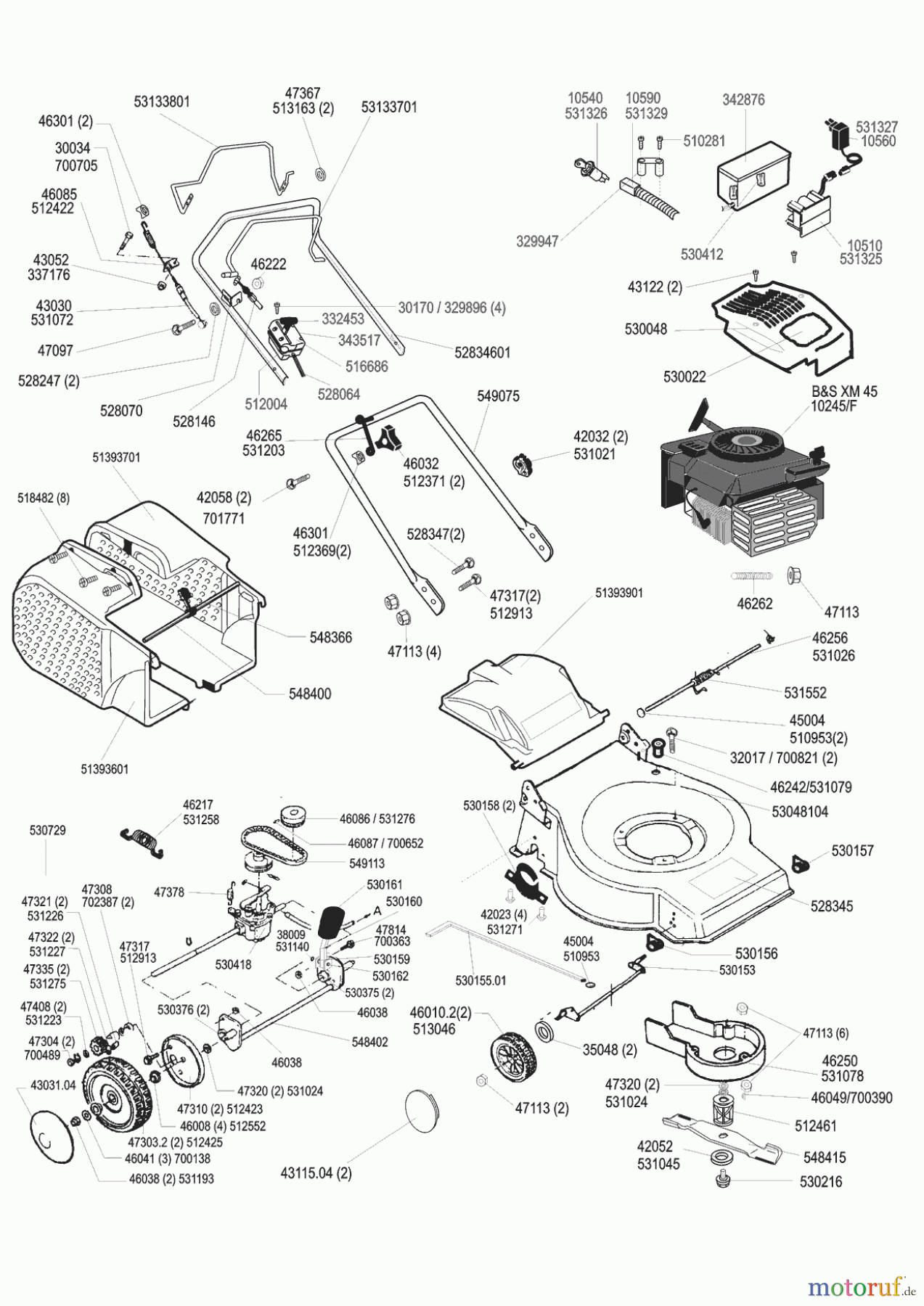 AL-KO Gartentechnik Benzinrasenmäher Europa 520 BRE 01/1999 - 03/2002 Seite 1