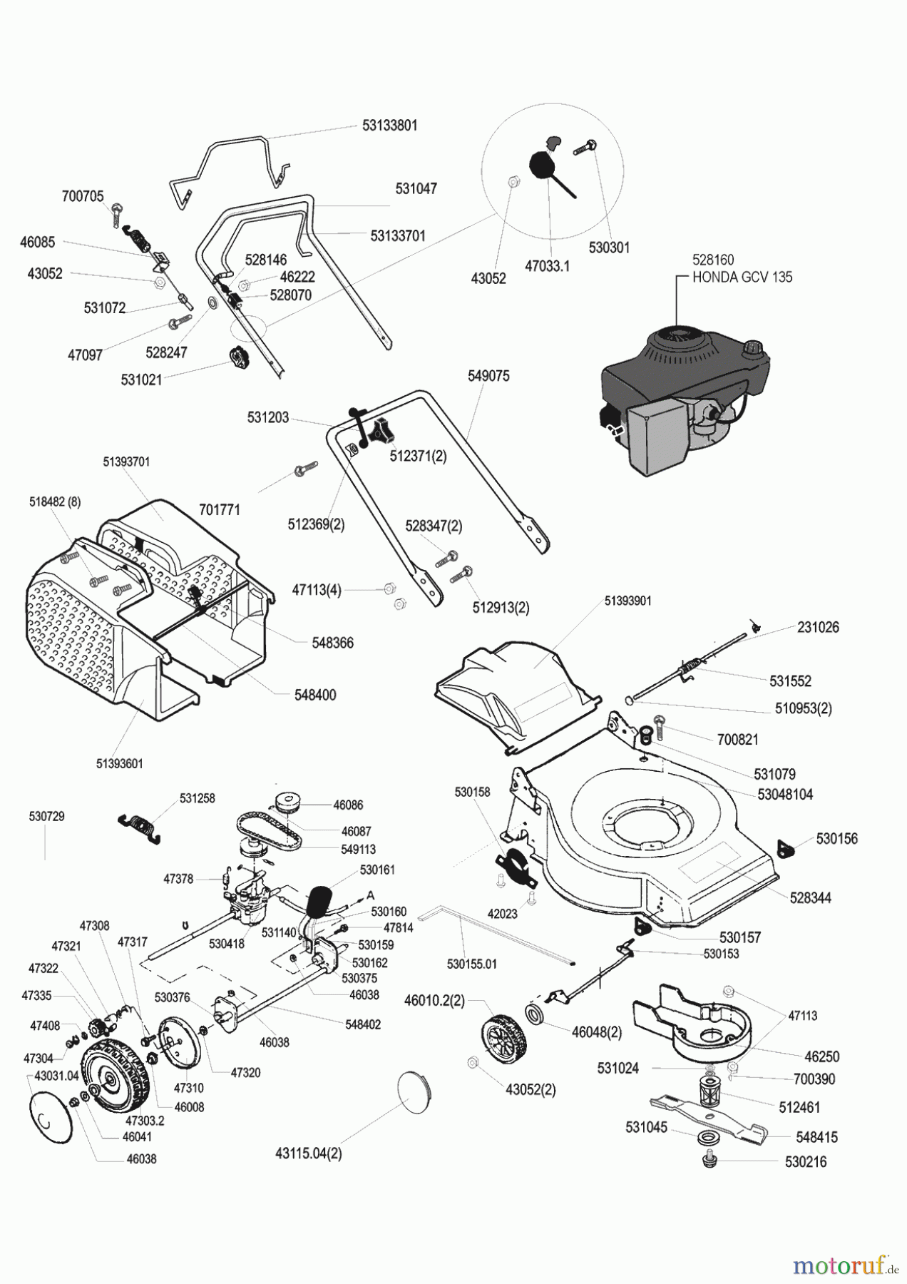AL-KO Gartentechnik Benzinrasenmäher 520 BRZ 01/1999 - 02/2002 Seite 1