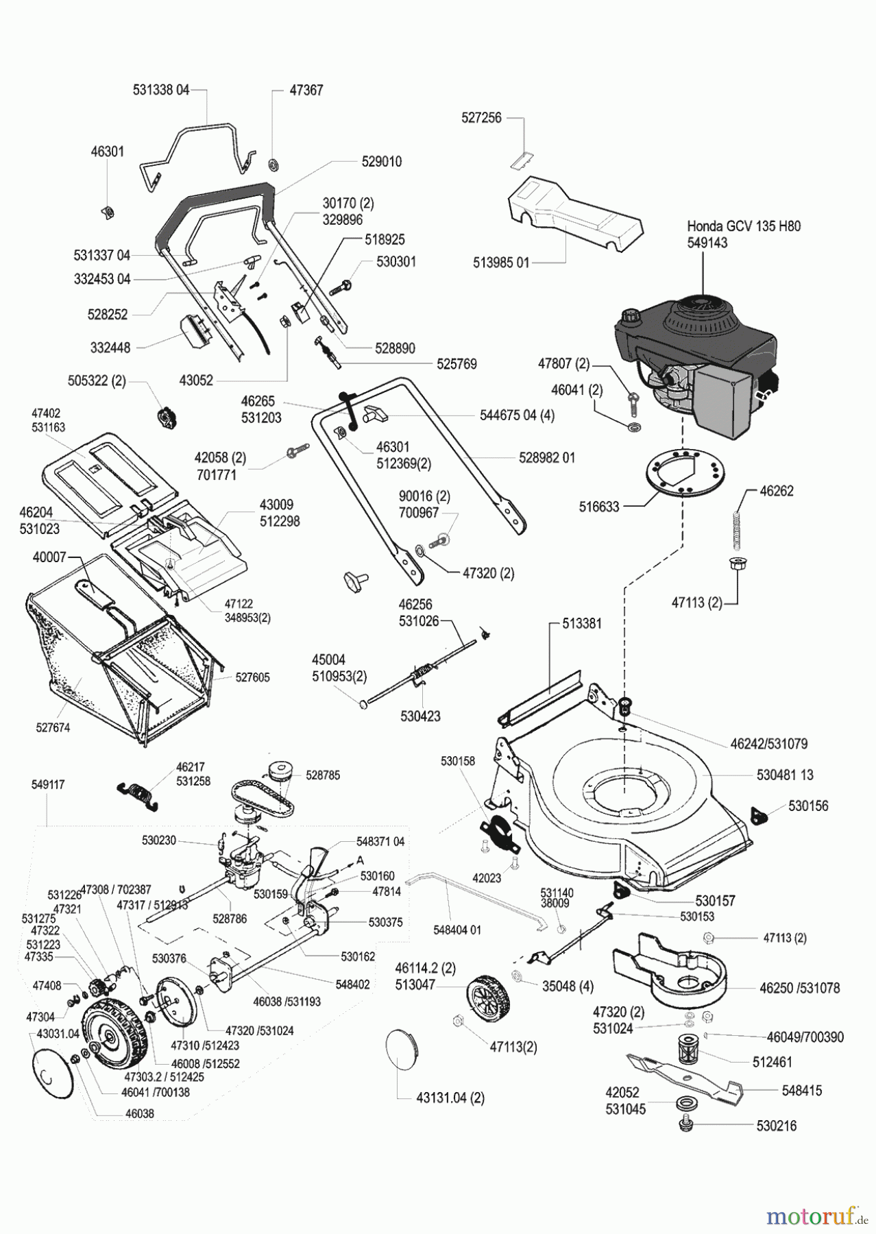 AL-KO Gartentechnik Benzinrasenmäher Tornado 5300 BR Seite 1