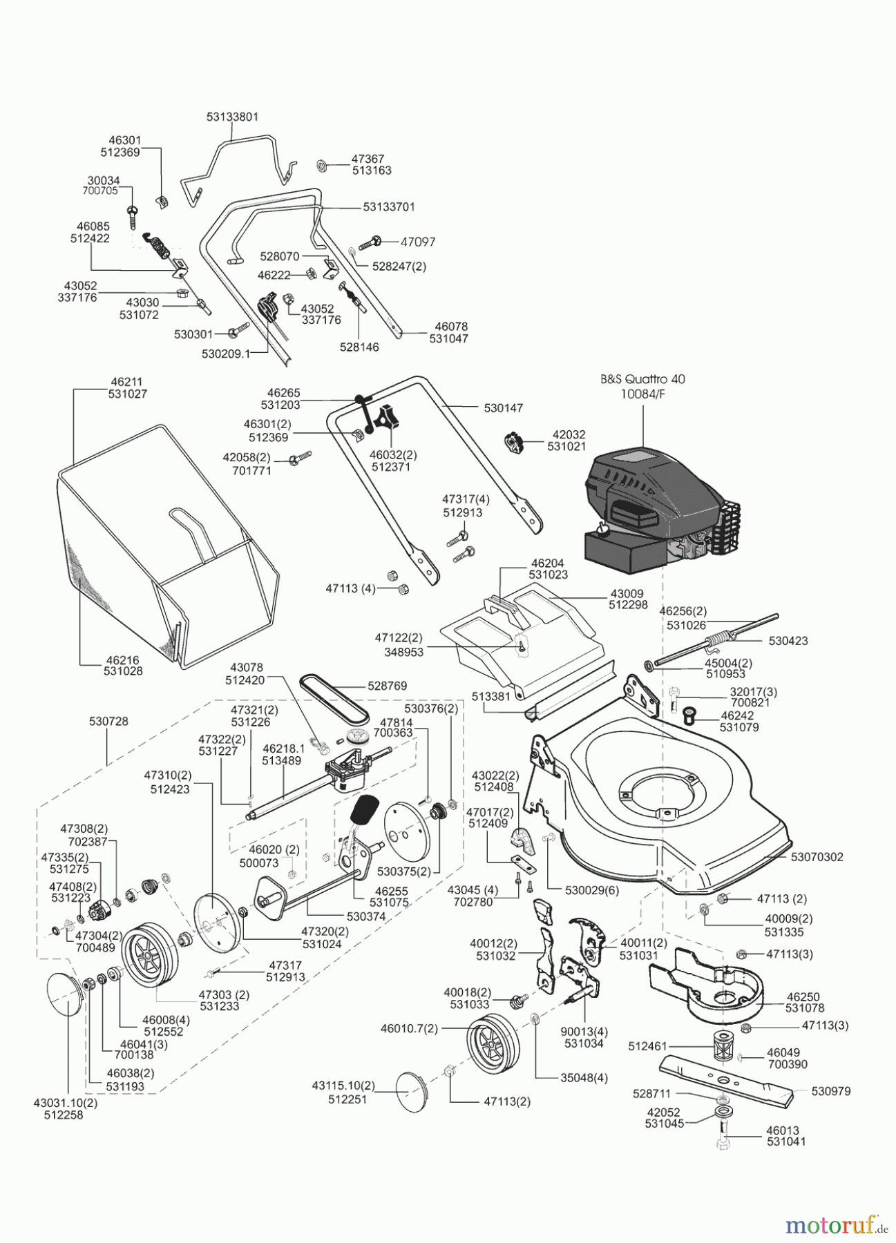 AL-KO Gartentechnik Benzinrasenmäher Hobbygro 470 BR Seite 1
