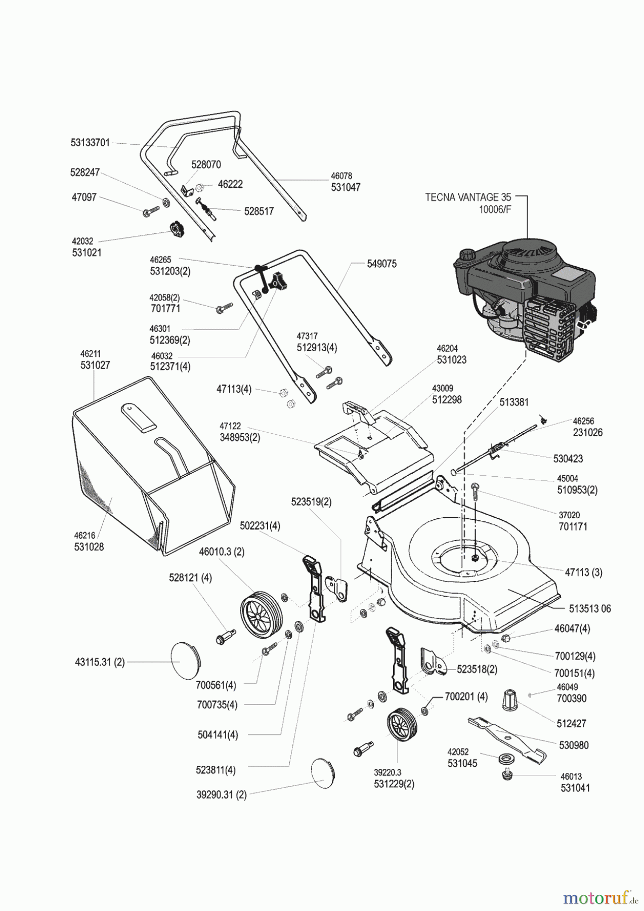 AL-KO Gartentechnik Benzinrasenmäher Gardenia RSS 4440 GB Seite 1