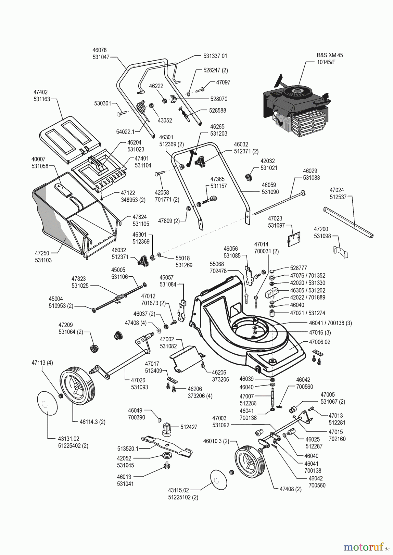 AL-KO Gartentechnik Benzinrasenmäher CLASSIC 47 B 03/1999 - 03/2001 Seite 1