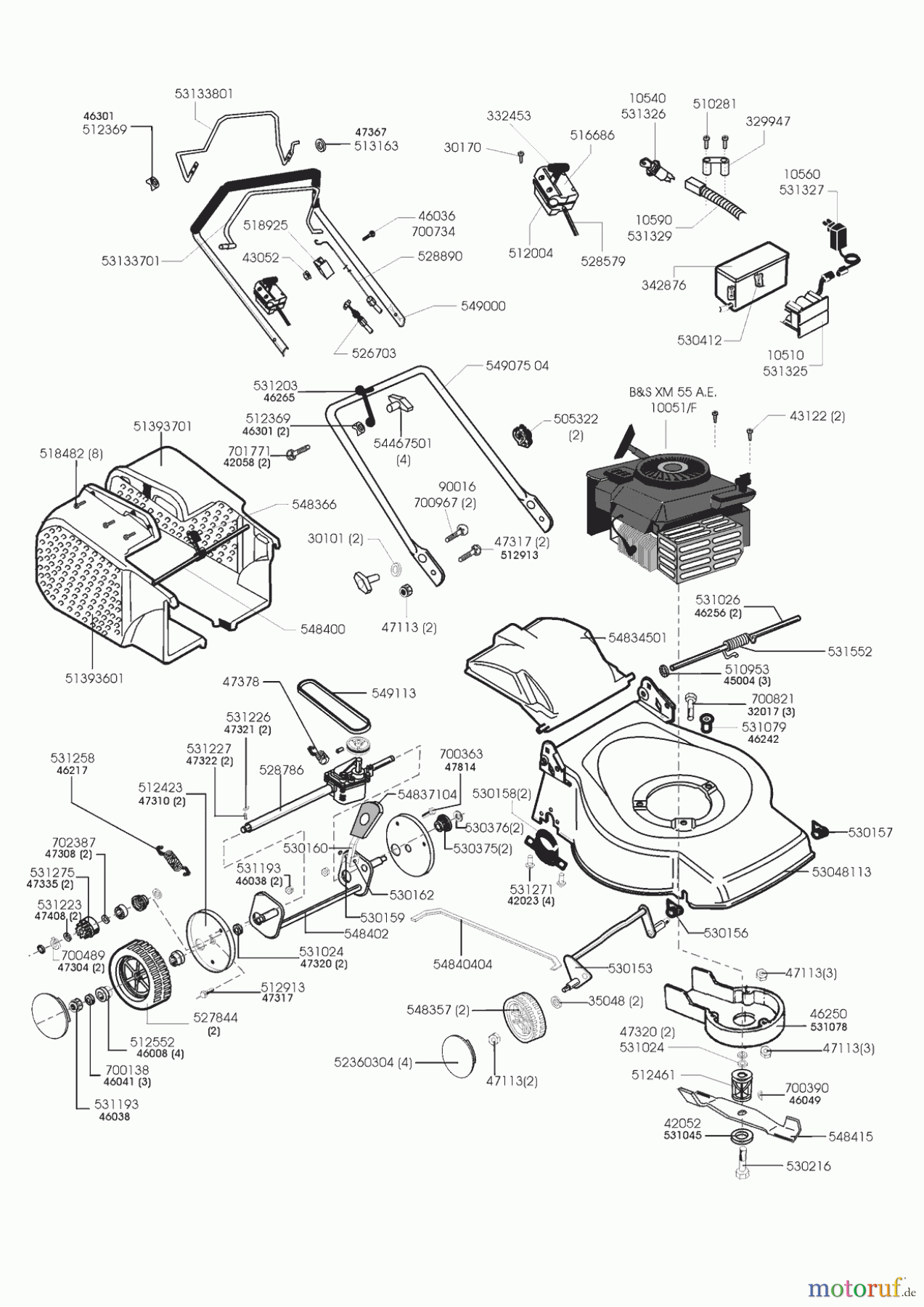 Gardol Gartentechnik Benzinrasenmäher 5255 BRE 03/1999 - 03/2002 Seite 1