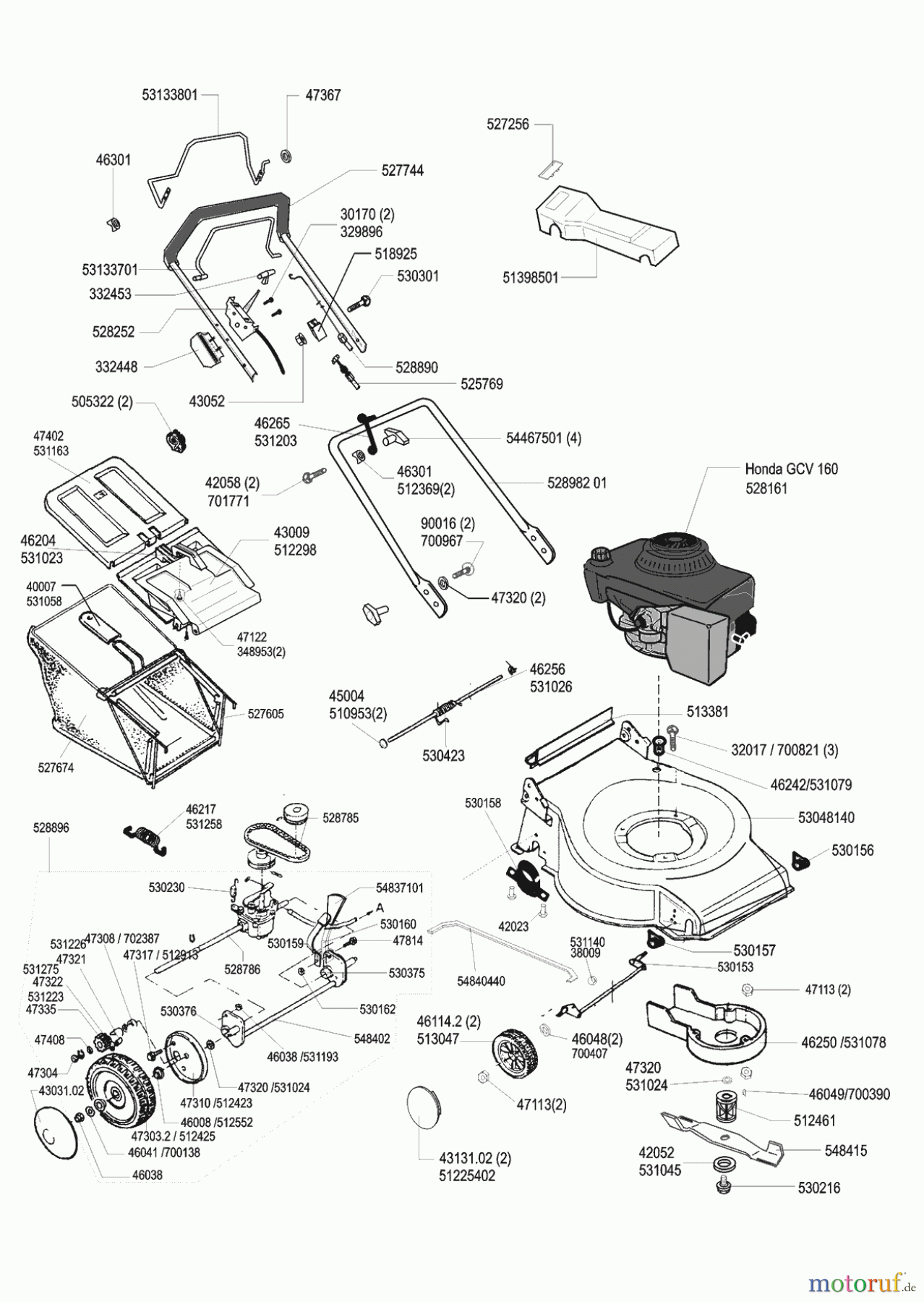  Euro Line Gartentechnik Benzinrasenmäher 5300 HR 03/1999 - 02/2000 Seite 1