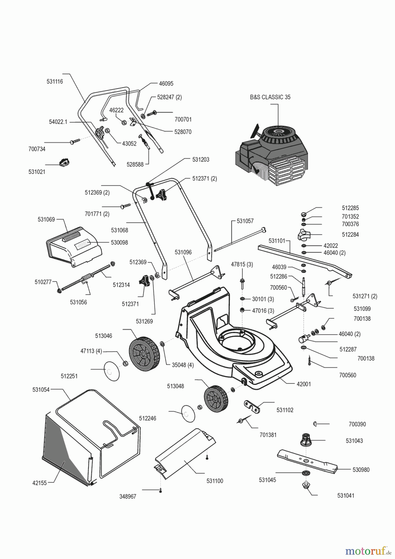 AL-KO Gartentechnik Benzinrasenmäher Arc. GTC 4000 BS ab 04/1999 Seite 1