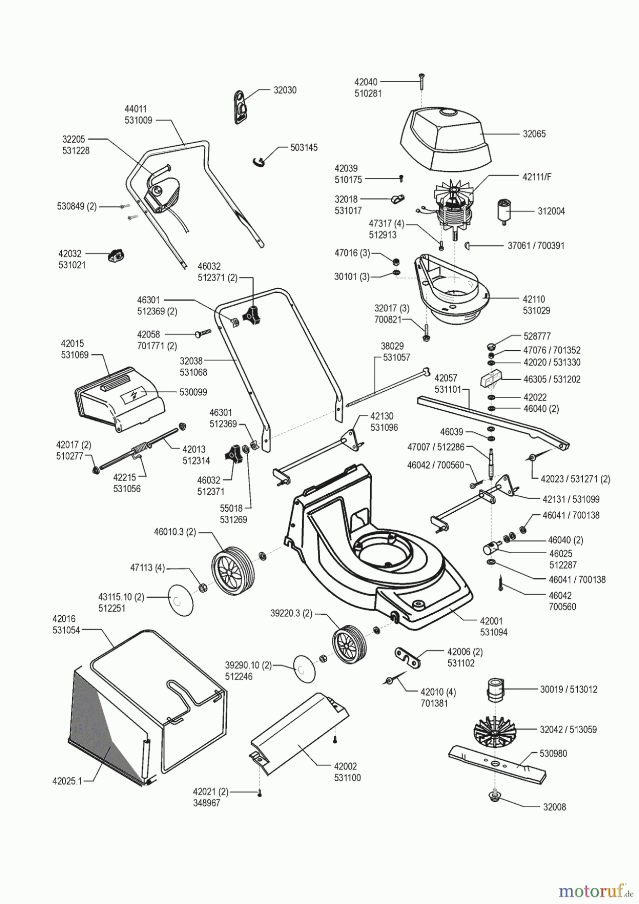 AL-KO Gartentechnik Elektrorasenmäher LM/NL 420 E ab 04/1999 Seite 1