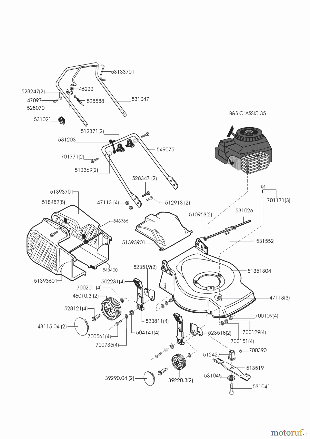 AL-KO Gartentechnik Benzinrasenmäher Spagna 40 B CL 04/1999 - 03/2001 Seite 1