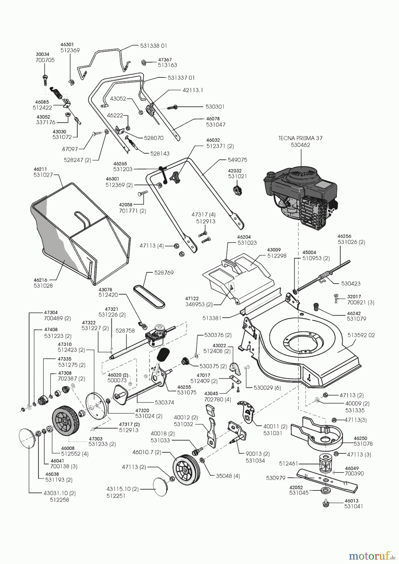 AL-KO Gartentechnik Benzinrasenmäher 4637 TR 05/1999 Seite 1