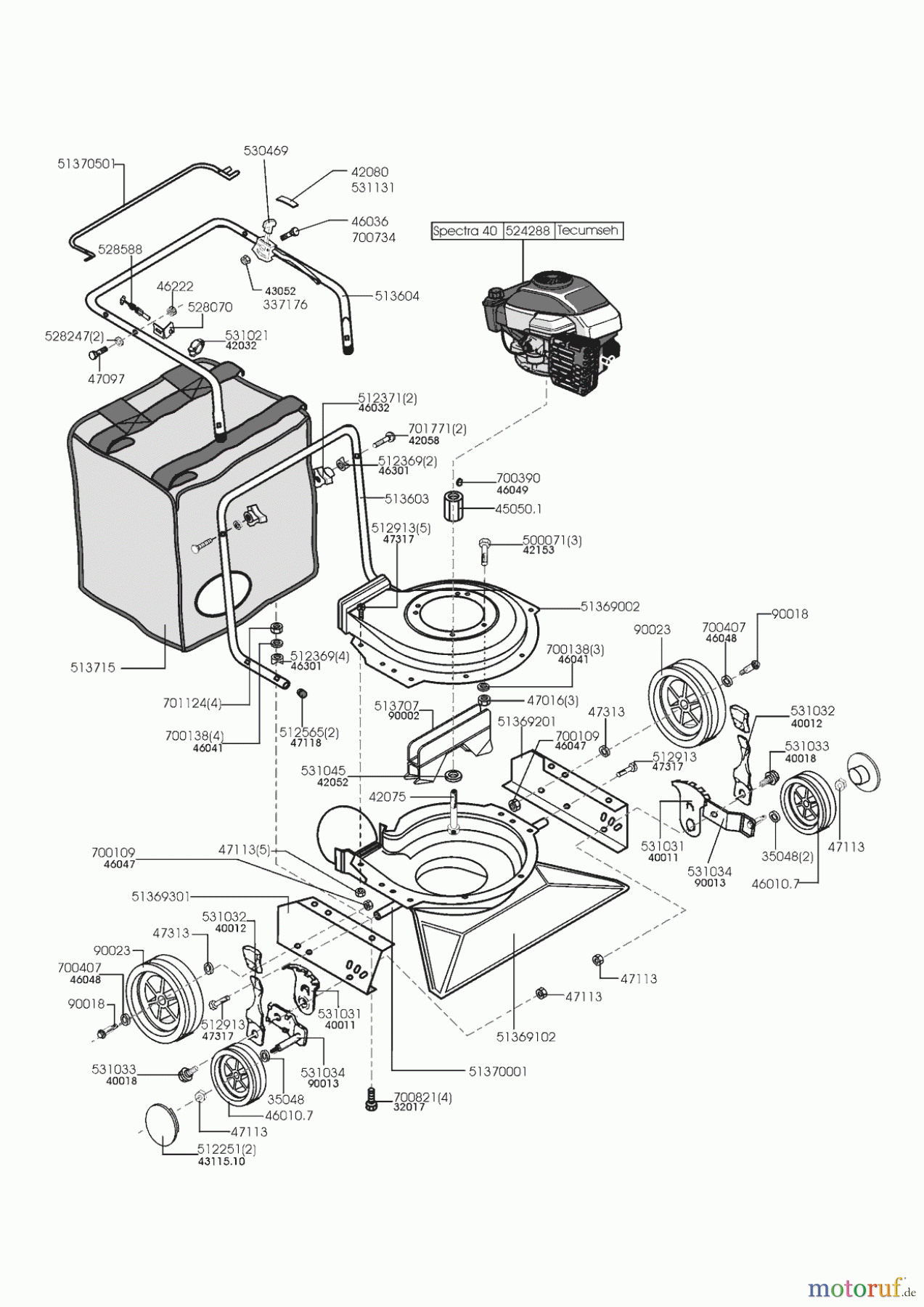 Sigma Gartentechnik Benzinrasenmäher Tornado A 4 TEC 40 Seite 1