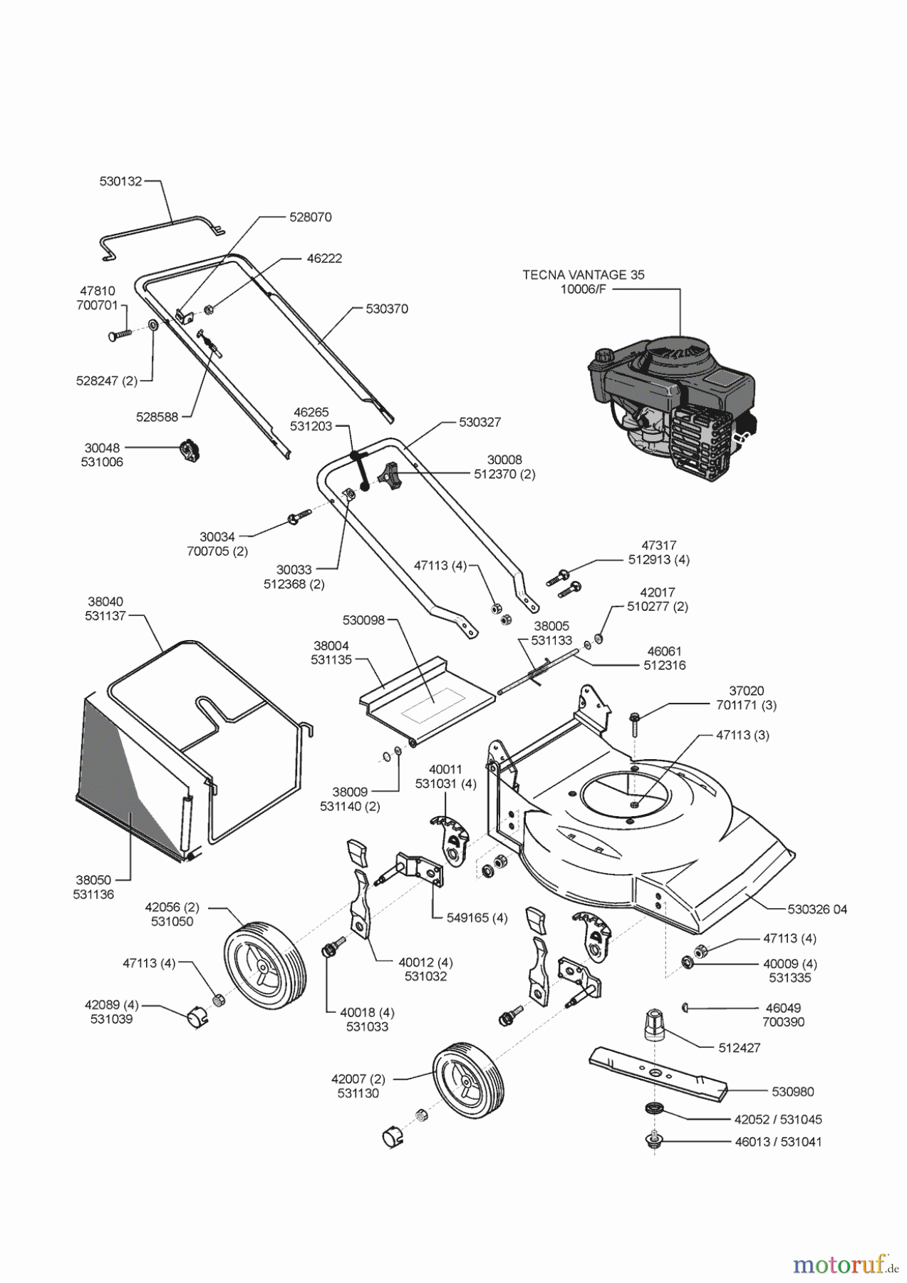 AL-KO Gartentechnik Benzinrasenmäher Lazer 414 A Seite 1