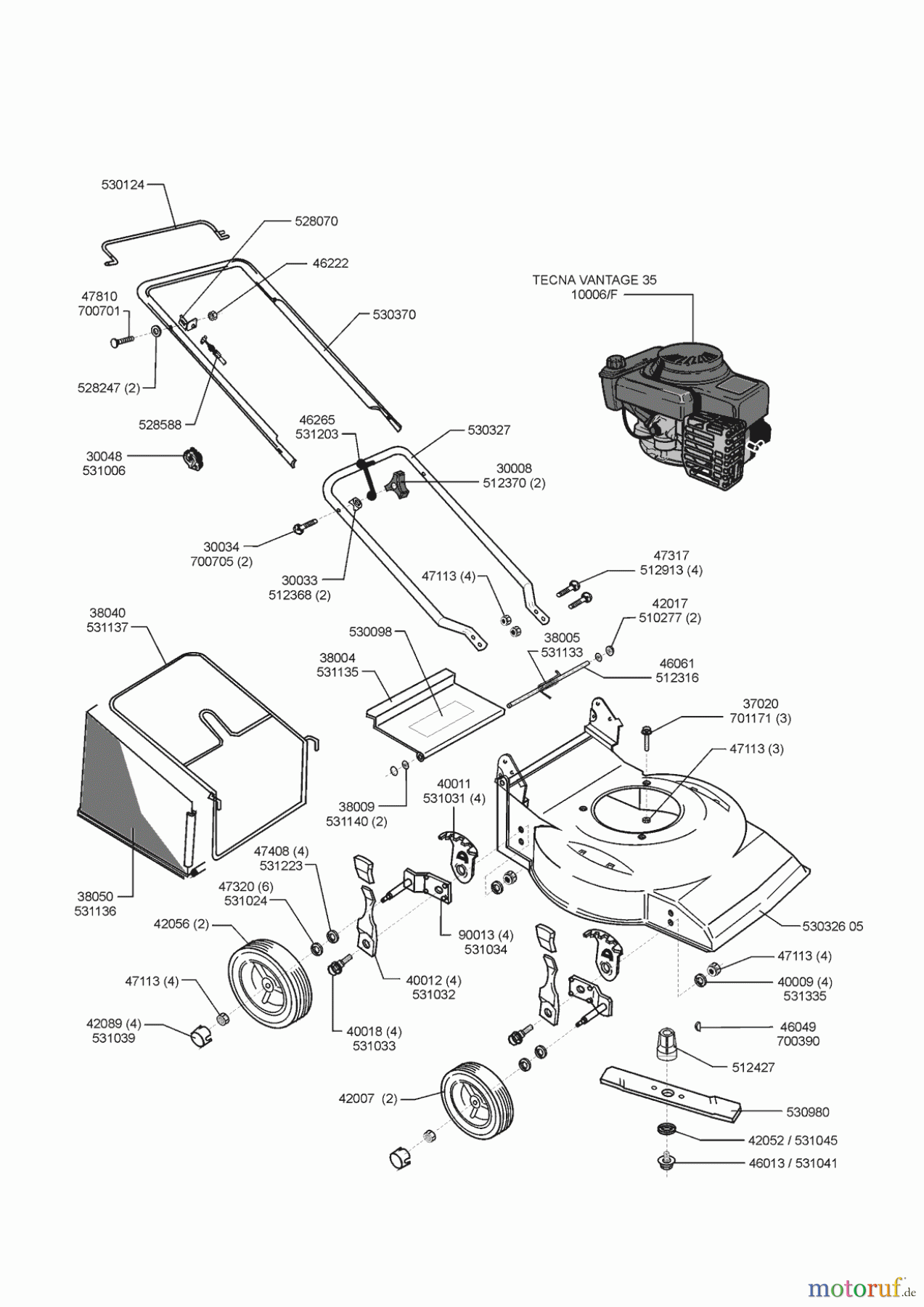 AL-KO Gartentechnik Benzinrasenmäher Set J 414 A Seite 1