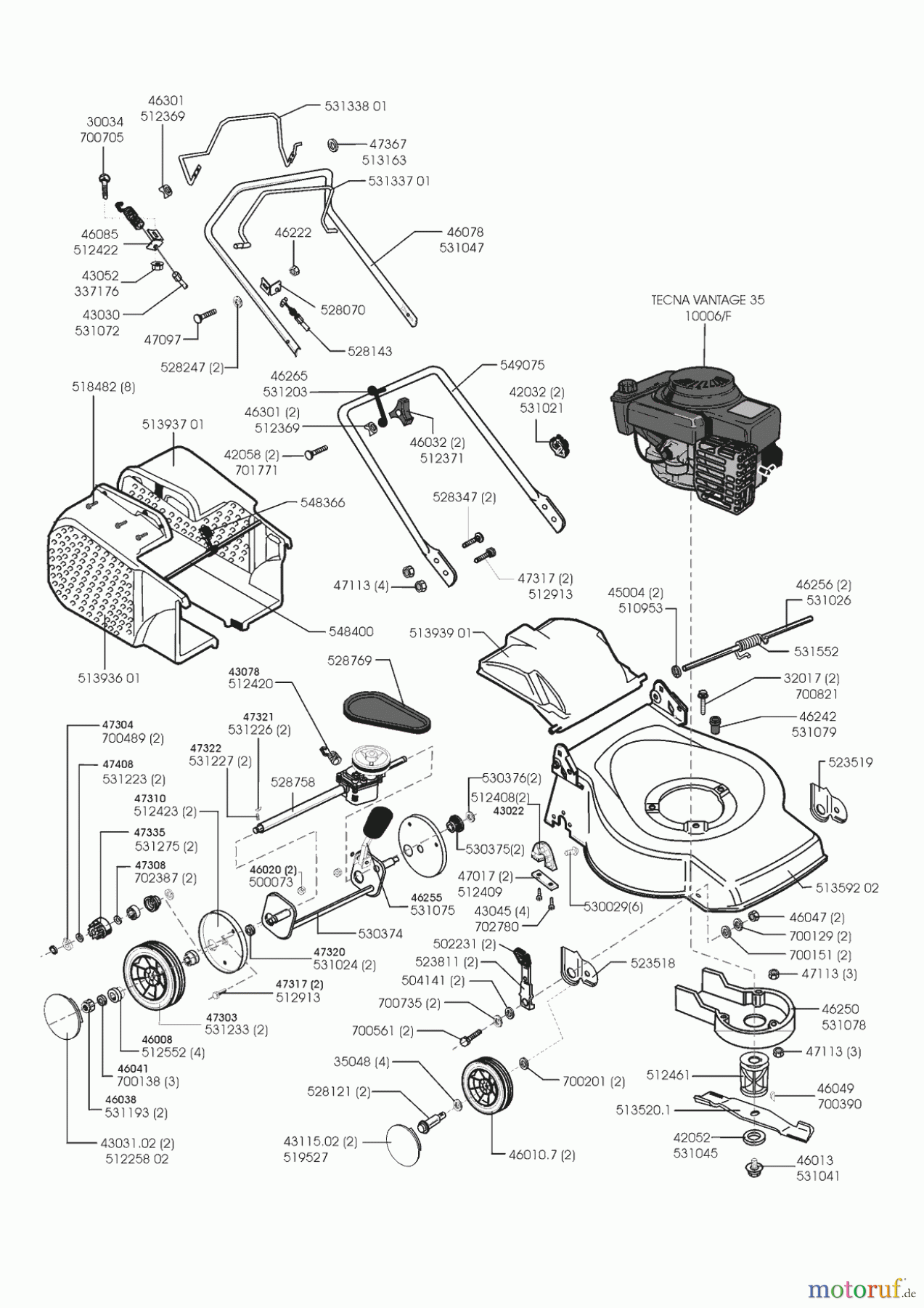  Orion Gartentechnik Benzinrasenmäher 46 BR 09/1999 - 01/2000 Seite 1