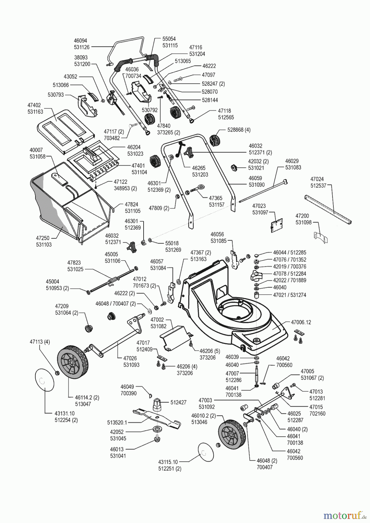 AL-KO Gartentechnik Benzinrasenmäher Brumi 470 S/M 09/1999 Seite 1