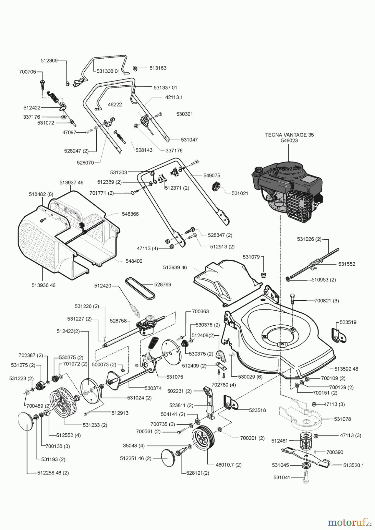  Budget Gartentechnik Benzinrasenmäher BBM 461 R 11/1999 - 10/2001 Seite 1