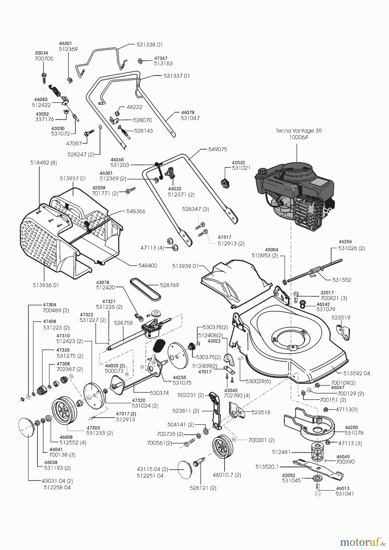 AL-KO Gartentechnik Benzinrasenmäher 46 BR 11/1999 - 04/2000 Seite 1