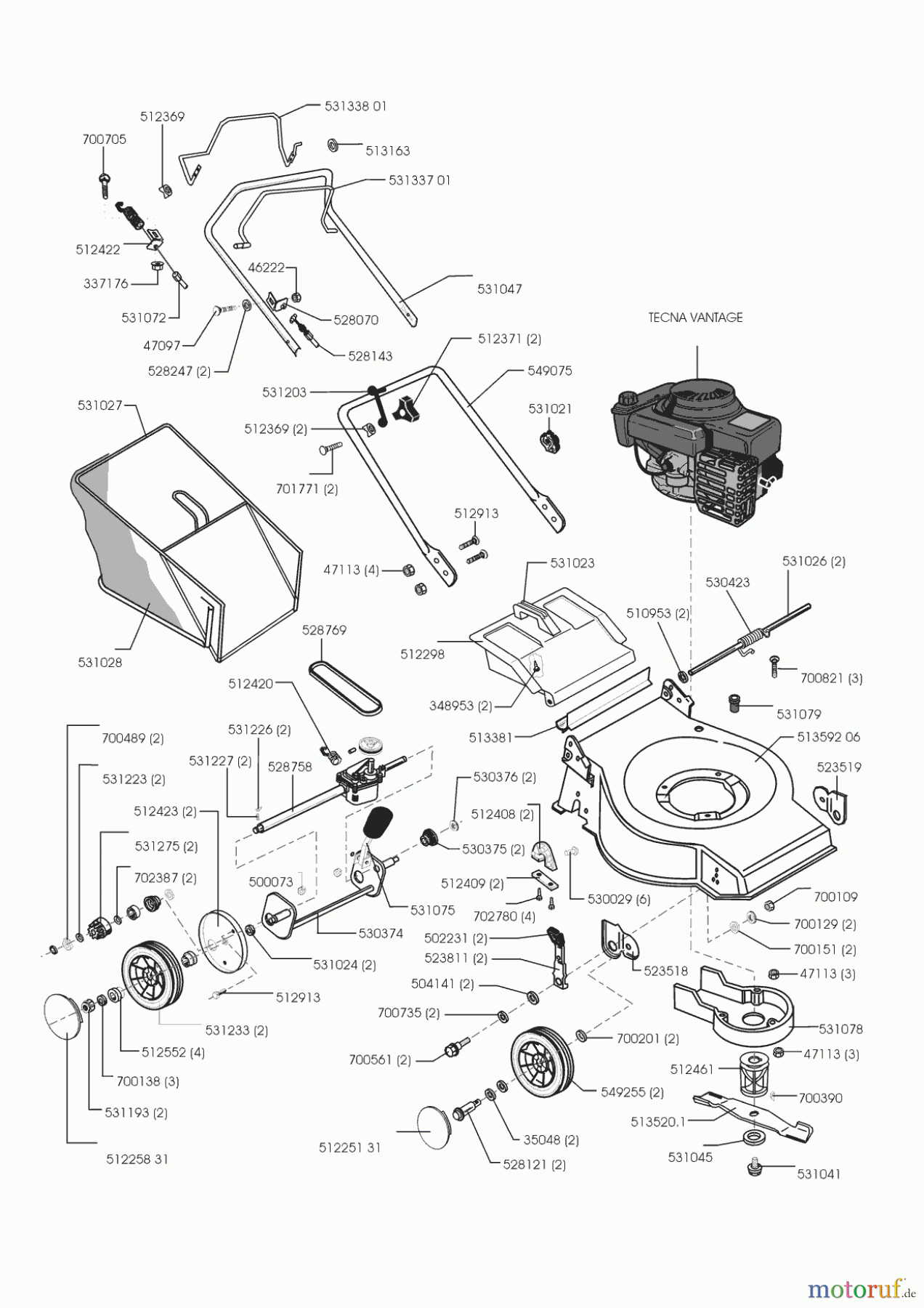 AL-KO Gartentechnik Benzinrasenmäher Gardenia RTS 4840 ab 01/2000 Seite 1